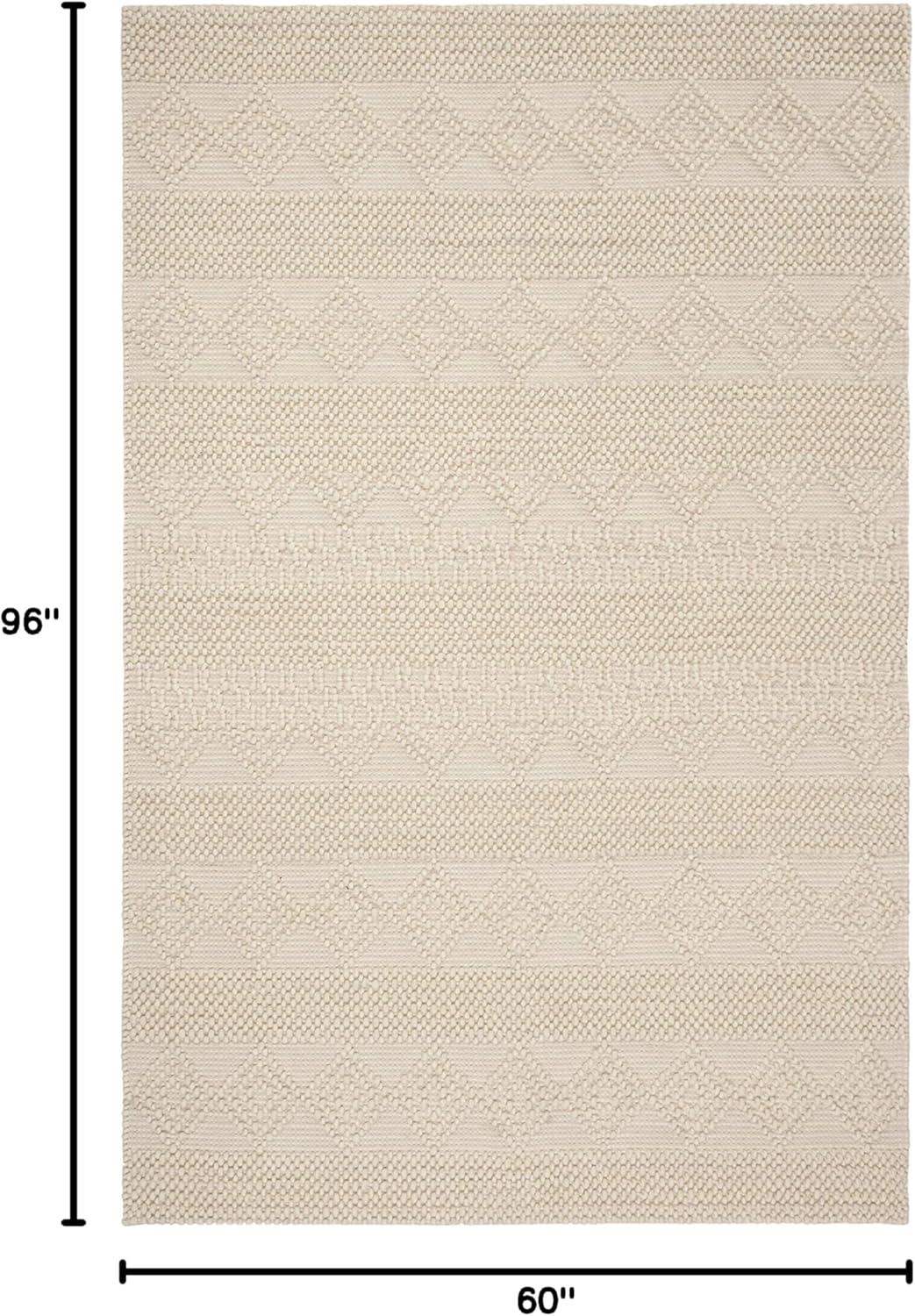 image:imageSAFAVIEH Natura Collection Accent Rug 4 x 6 Grey amp Ivory Handmade Moroccan Boho Tribal Wool amp Cotton Ideal for High Traffic Areas in Entryway Living Room Bedroom NAT102AIvory