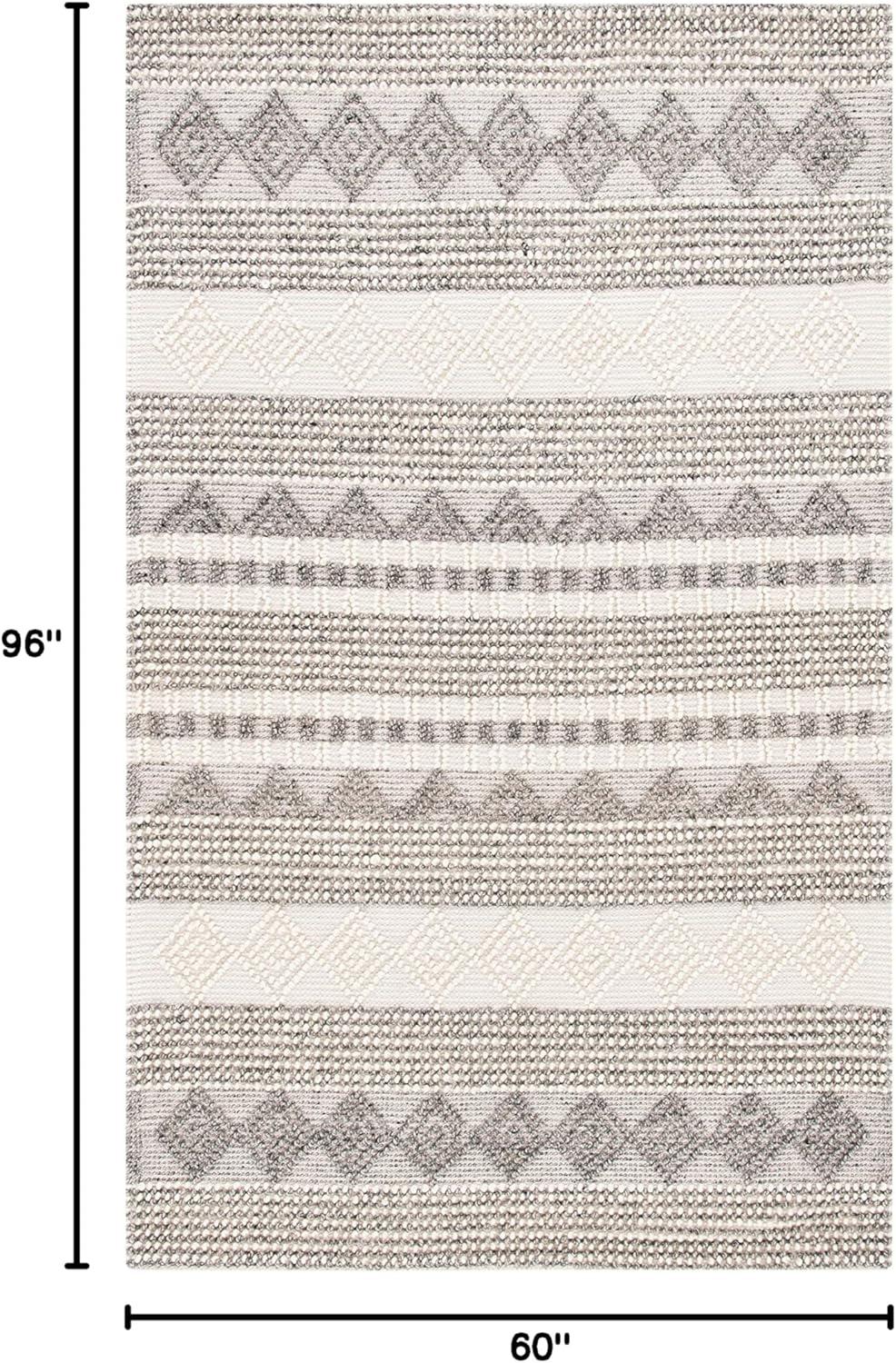 image:imageSAFAVIEH Natura Collection Accent Rug 4 x 6 Grey amp Ivory Handmade Moroccan Boho Tribal Wool amp Cotton Ideal for High Traffic Areas in Entryway Living Room Bedroom NAT102AGreyIvory