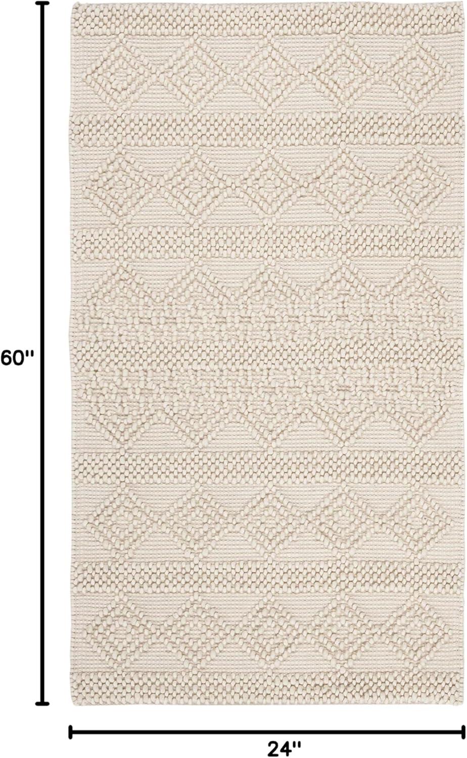 image:imageSAFAVIEH Natura Collection Accent Rug 4 x 6 Grey amp Ivory Handmade Moroccan Boho Tribal Wool amp Cotton Ideal for High Traffic Areas in Entryway Living Room Bedroom NAT102AIvory