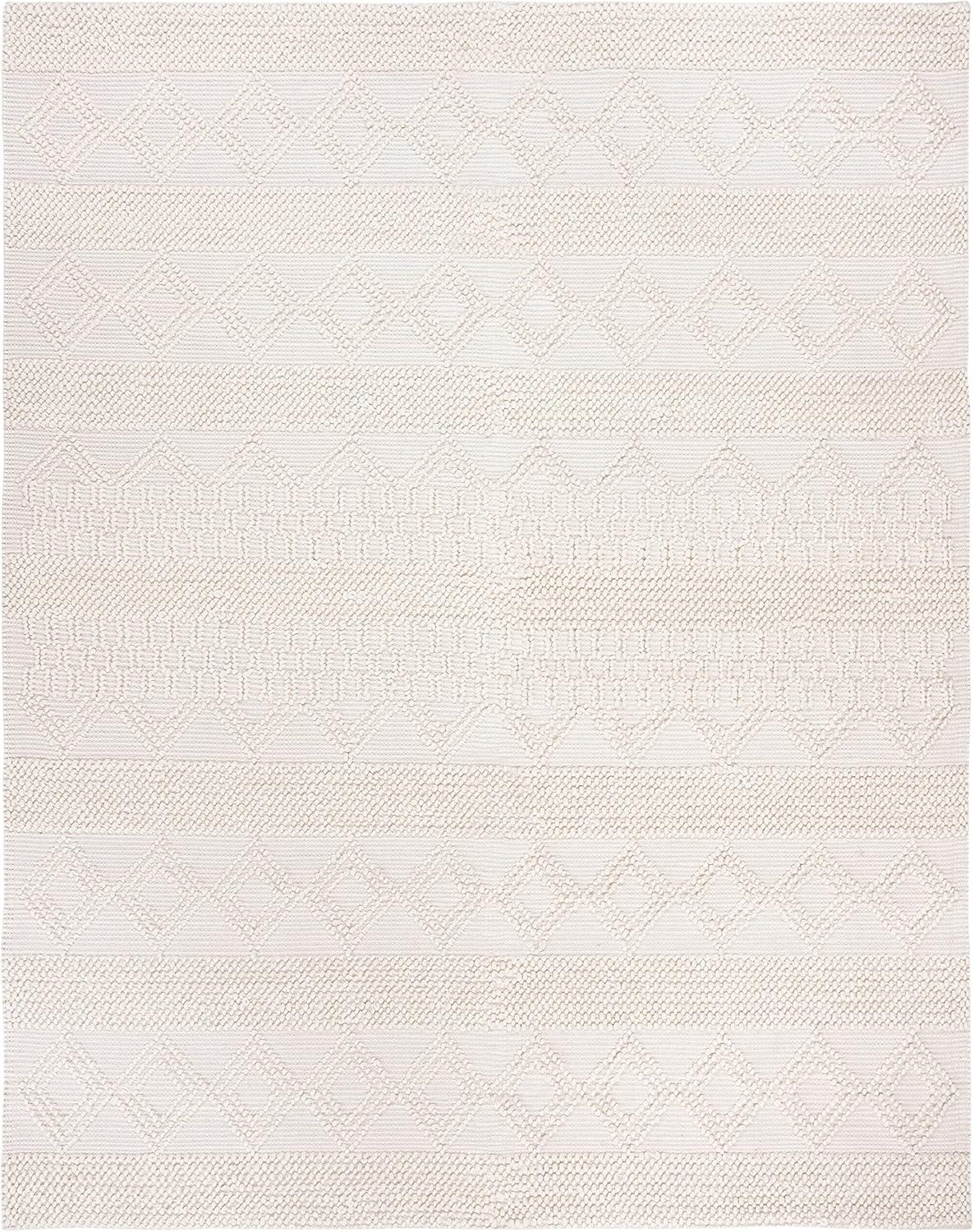 image:imageSAFAVIEH Natura Collection Accent Rug 4 x 6 Grey amp Ivory Handmade Moroccan Boho Tribal Wool amp Cotton Ideal for High Traffic Areas in Entryway Living Room Bedroom NAT102AIvory