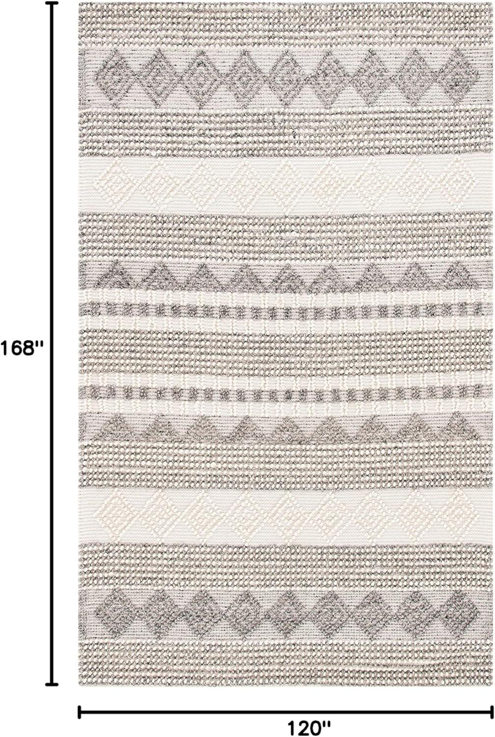 image:imageSAFAVIEH Natura Collection Accent Rug 4 x 6 Grey amp Ivory Handmade Moroccan Boho Tribal Wool amp Cotton Ideal for High Traffic Areas in Entryway Living Room Bedroom NAT102AGreyIvory