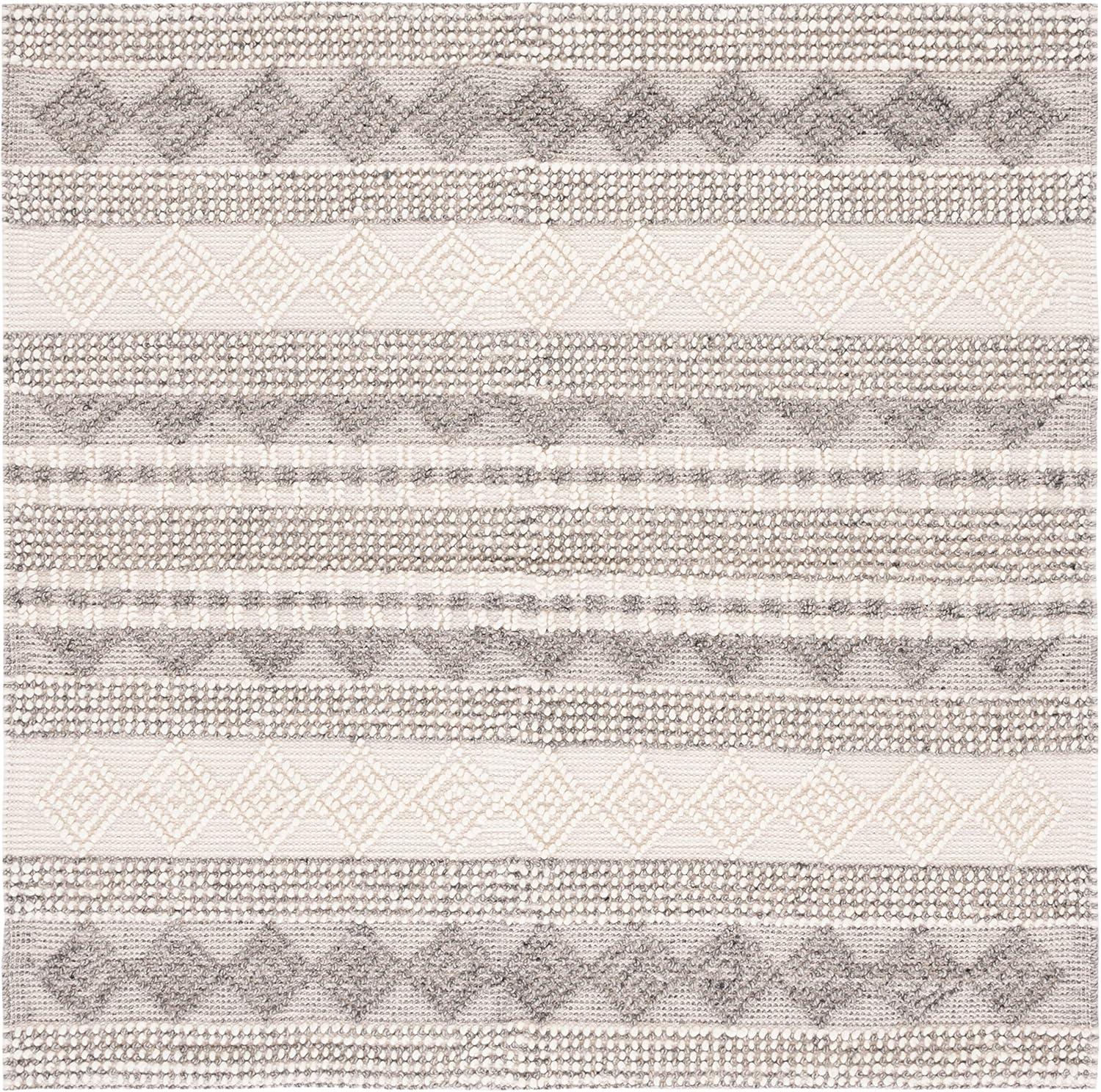 image:imageSAFAVIEH Natura Collection Accent Rug 4 x 6 Grey amp Ivory Handmade Moroccan Boho Tribal Wool amp Cotton Ideal for High Traffic Areas in Entryway Living Room Bedroom NAT102AGreyIvory