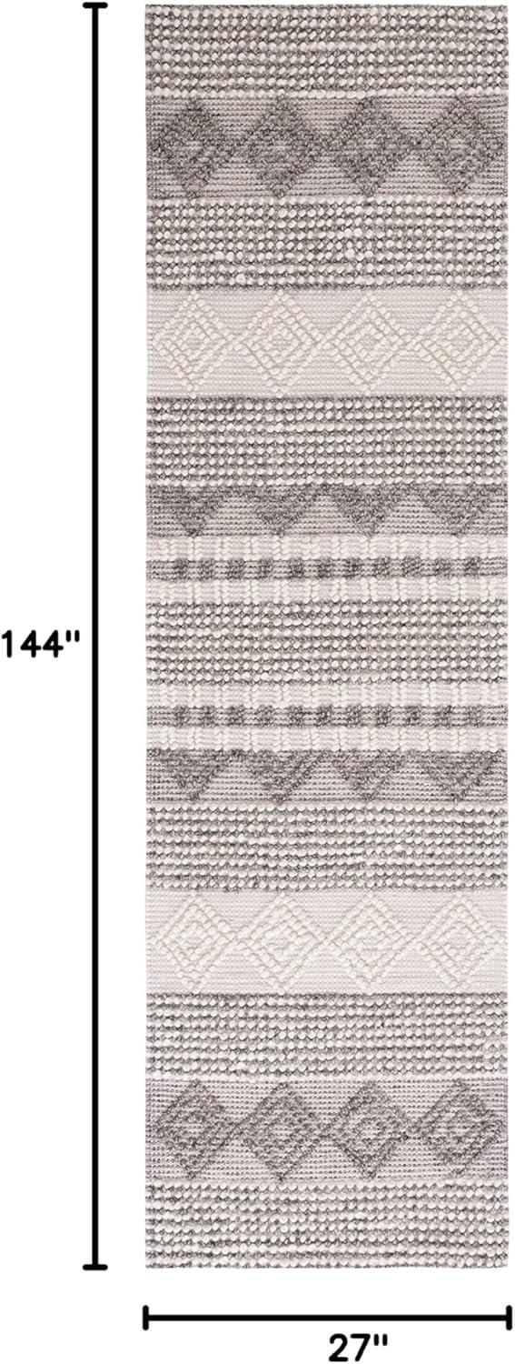 image:imageSAFAVIEH Natura Collection Accent Rug 4 x 6 Grey amp Ivory Handmade Moroccan Boho Tribal Wool amp Cotton Ideal for High Traffic Areas in Entryway Living Room Bedroom NAT102AGreyIvory