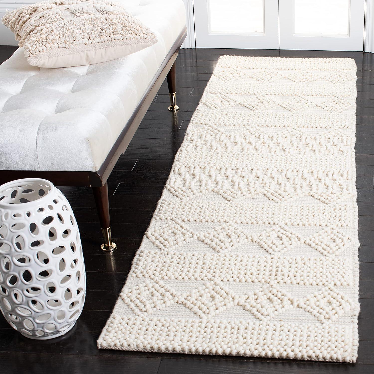 image:imageSAFAVIEH Natura Collection Accent Rug 4 x 6 Grey amp Ivory Handmade Moroccan Boho Tribal Wool amp Cotton Ideal for High Traffic Areas in Entryway Living Room Bedroom NAT102AIvory