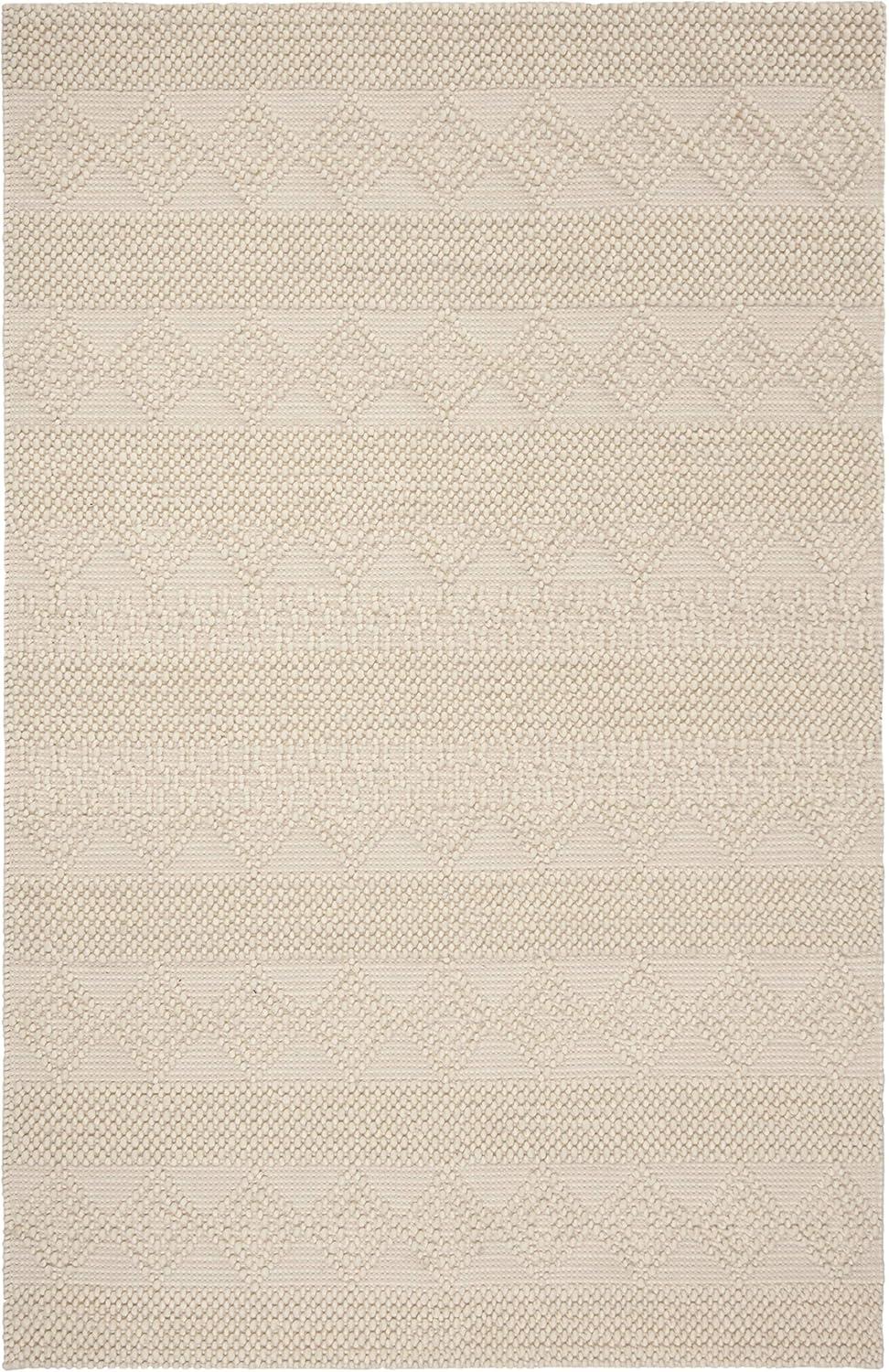 image:imageSAFAVIEH Natura Collection Accent Rug 4 x 6 Grey amp Ivory Handmade Moroccan Boho Tribal Wool amp Cotton Ideal for High Traffic Areas in Entryway Living Room Bedroom NAT102AIvory
