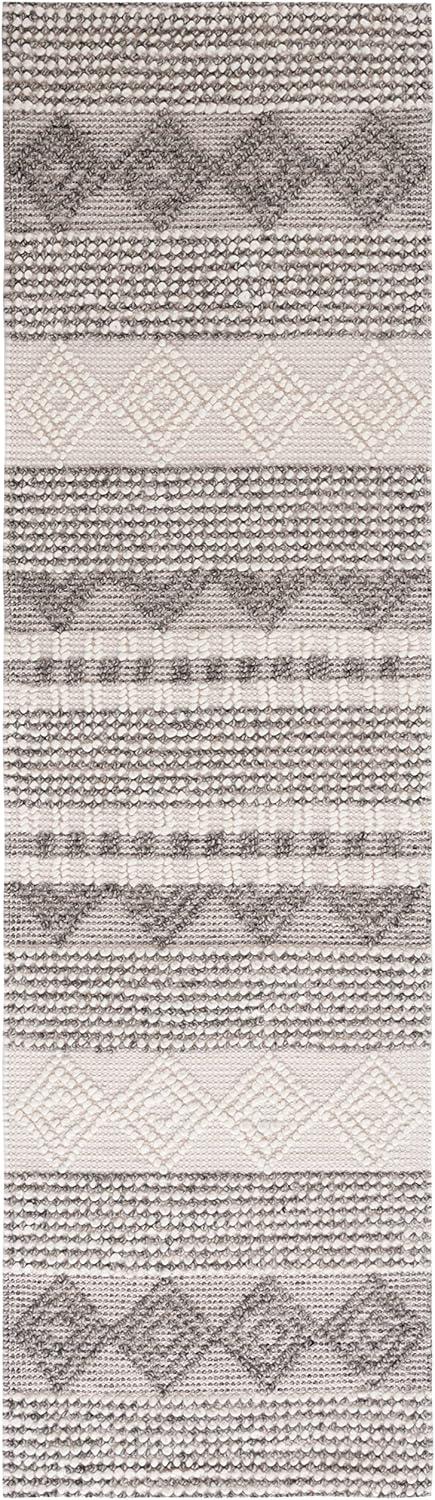 image:imageSAFAVIEH Natura Collection Accent Rug 4 x 6 Grey amp Ivory Handmade Moroccan Boho Tribal Wool amp Cotton Ideal for High Traffic Areas in Entryway Living Room Bedroom NAT102AGreyIvory