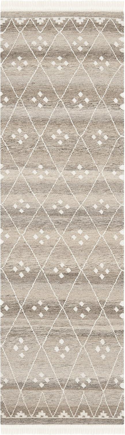 image:imageSAFAVIEH Natural Kilim Collection Area Rug 5 x 8 Natural amp Ivory Handmade Moroccan Boho Tribal Wool amp Viscose Ideal for High Traffic Areas in Living Room Bedroom NKM316BNaturalIvory