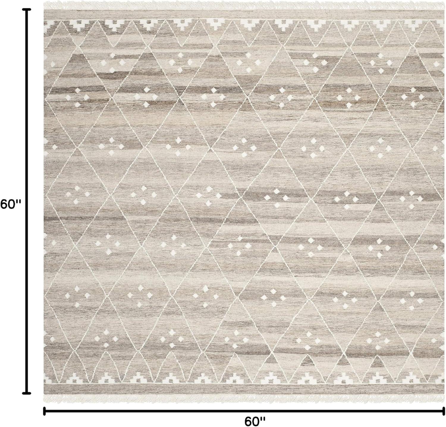 image:imageSAFAVIEH Natural Kilim Collection Area Rug 5 x 8 Natural amp Ivory Handmade Moroccan Boho Tribal Wool amp Viscose Ideal for High Traffic Areas in Living Room Bedroom NKM316BNaturalIvory