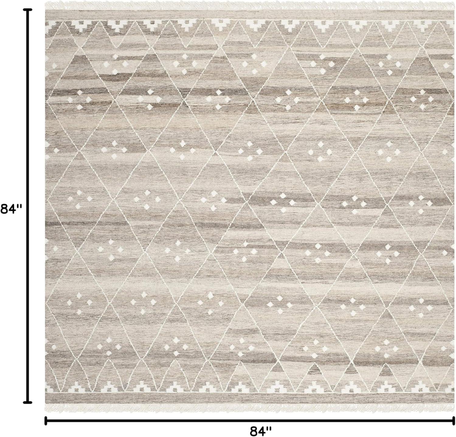 image:imageSAFAVIEH Natural Kilim Collection Area Rug 5 x 8 Natural amp Ivory Handmade Moroccan Boho Tribal Wool amp Viscose Ideal for High Traffic Areas in Living Room Bedroom NKM316BNaturalIvory