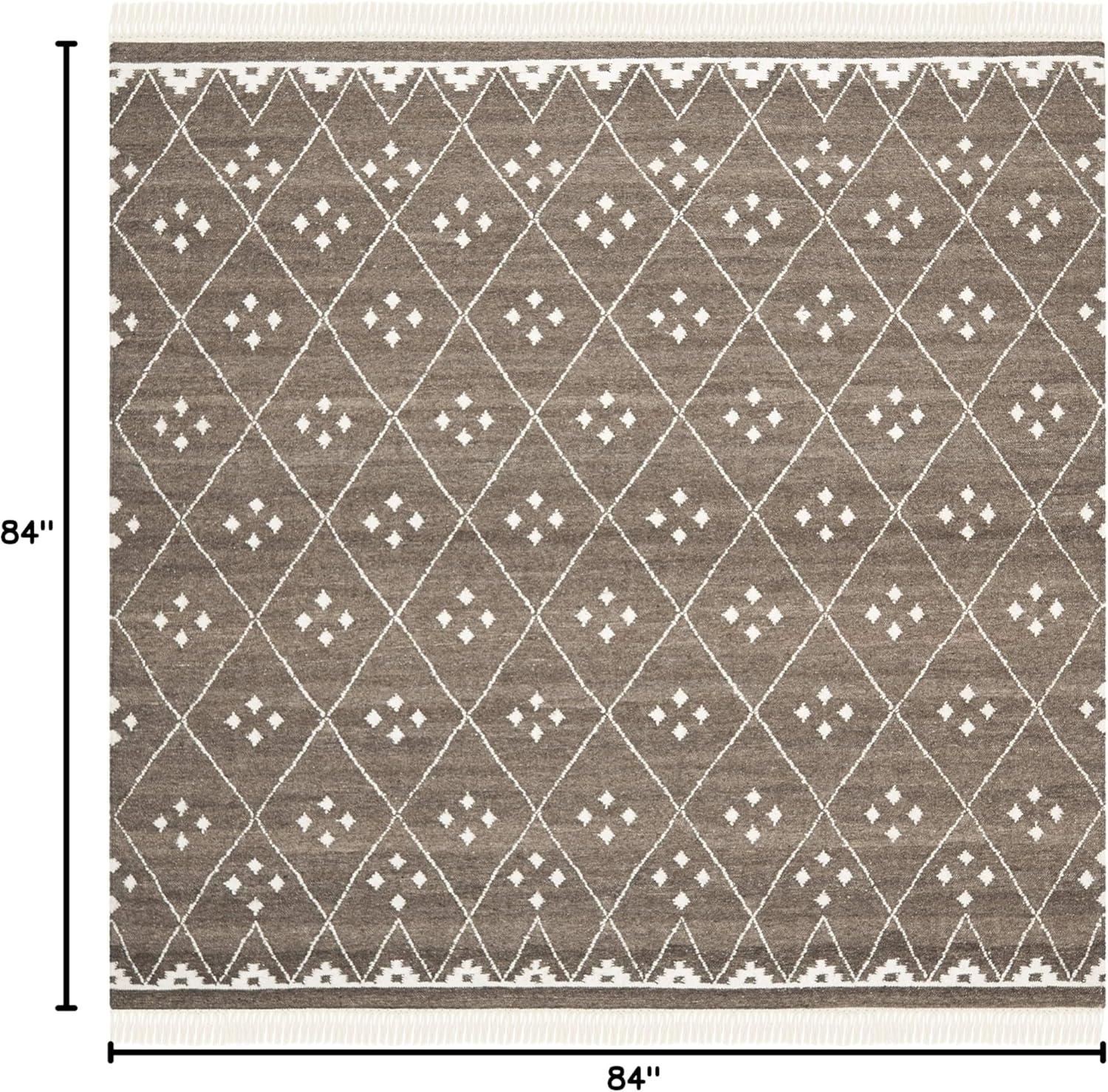 image:imageSAFAVIEH Natural Kilim Collection Area Rug 5 x 8 Natural amp Ivory Handmade Moroccan Boho Tribal Wool amp Viscose Ideal for High Traffic Areas in Living Room Bedroom NKM316BBrownIvory