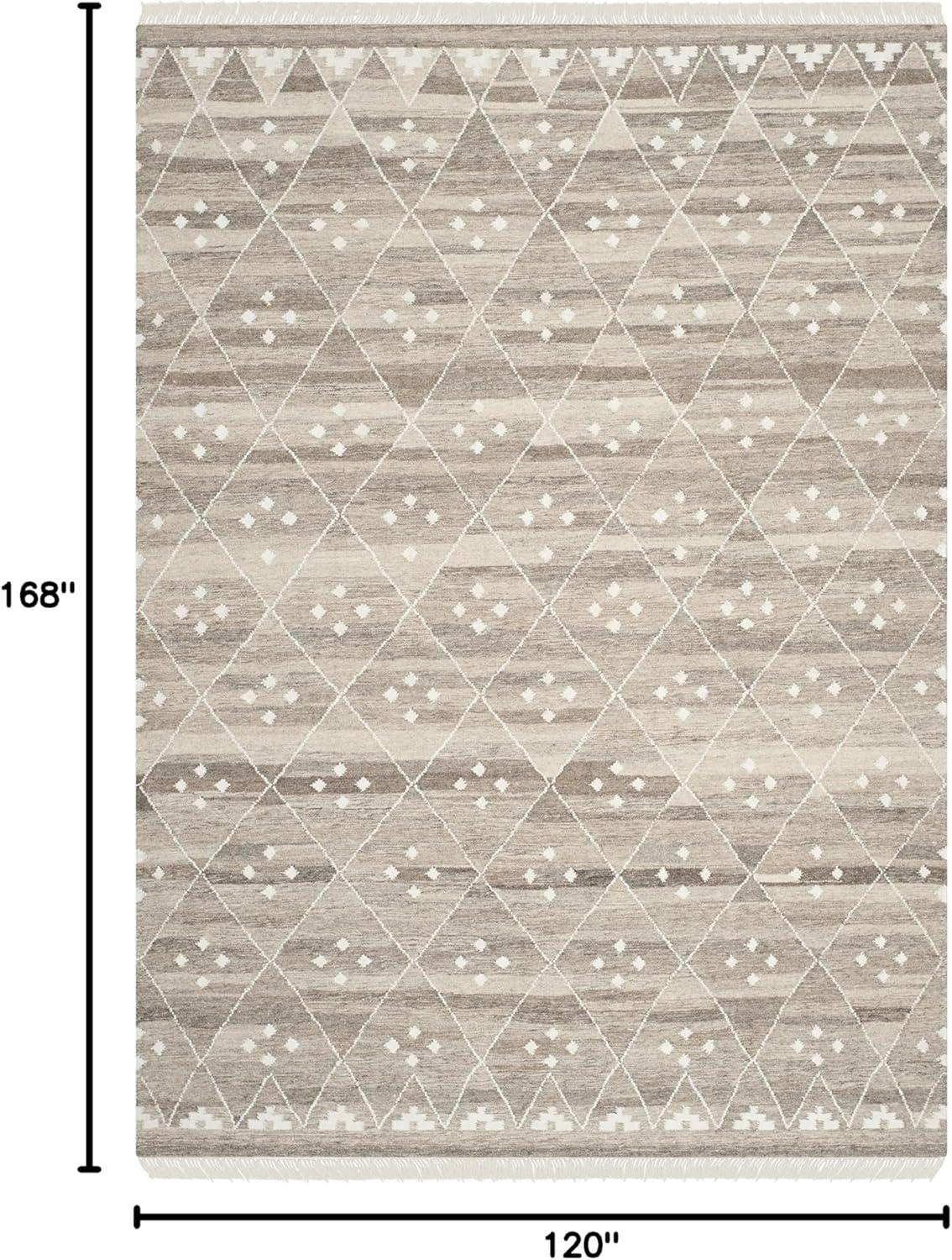 image:imageSAFAVIEH Natural Kilim Collection Area Rug 5 x 8 Natural amp Ivory Handmade Moroccan Boho Tribal Wool amp Viscose Ideal for High Traffic Areas in Living Room Bedroom NKM316BNaturalIvory