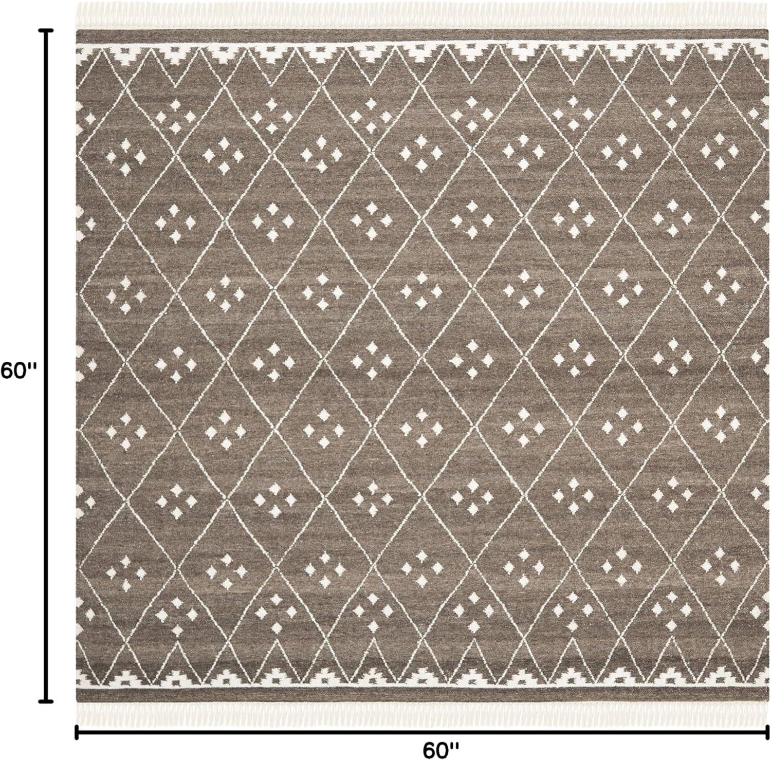 image:imageSAFAVIEH Natural Kilim Collection Area Rug 5 x 8 Natural amp Ivory Handmade Moroccan Boho Tribal Wool amp Viscose Ideal for High Traffic Areas in Living Room Bedroom NKM316BBrownIvory