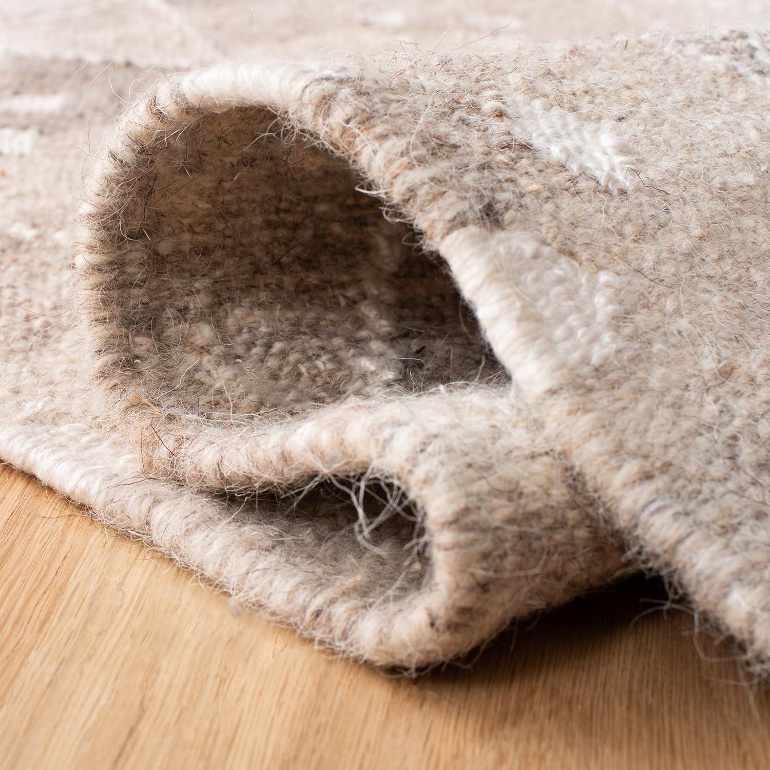 image:imageSAFAVIEH Natural Kilim Collection Area Rug 5 x 8 Natural amp Ivory Handmade Moroccan Boho Tribal Wool amp Viscose Ideal for High Traffic Areas in Living Room Bedroom NKM316BNaturalIvory