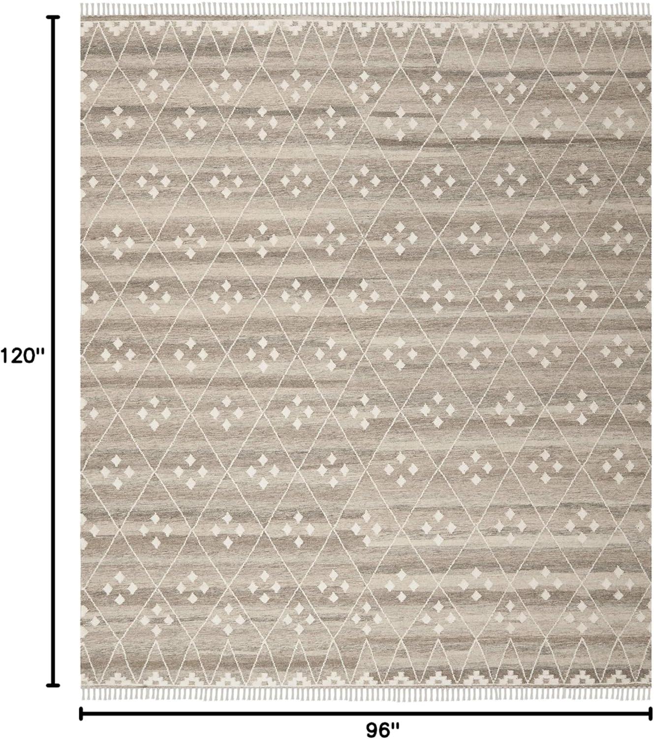image:imageSAFAVIEH Natural Kilim Collection Area Rug 5 x 8 Natural amp Ivory Handmade Moroccan Boho Tribal Wool amp Viscose Ideal for High Traffic Areas in Living Room Bedroom NKM316BNaturalIvory