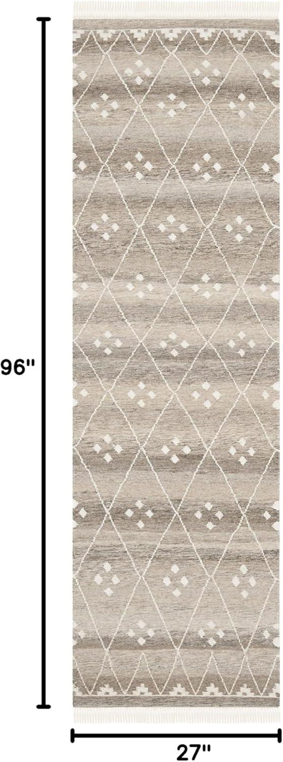 image:imageSAFAVIEH Natural Kilim Collection Area Rug 5 x 8 Natural amp Ivory Handmade Moroccan Boho Tribal Wool amp Viscose Ideal for High Traffic Areas in Living Room Bedroom NKM316BNaturalIvory