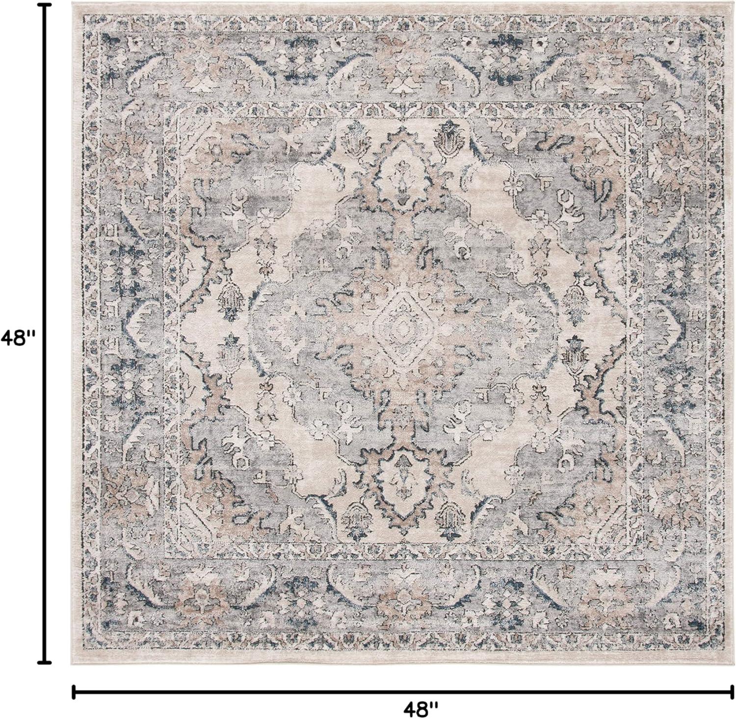 image:imageSAFAVIEH Oregon Collection Area Rug 8 x 10 Beige amp Grey Oriental Distressed Design NonShedding amp Easy Care Ideal for High Traffic Areas in Living Room Bedroom ORE898BBeigeGrey