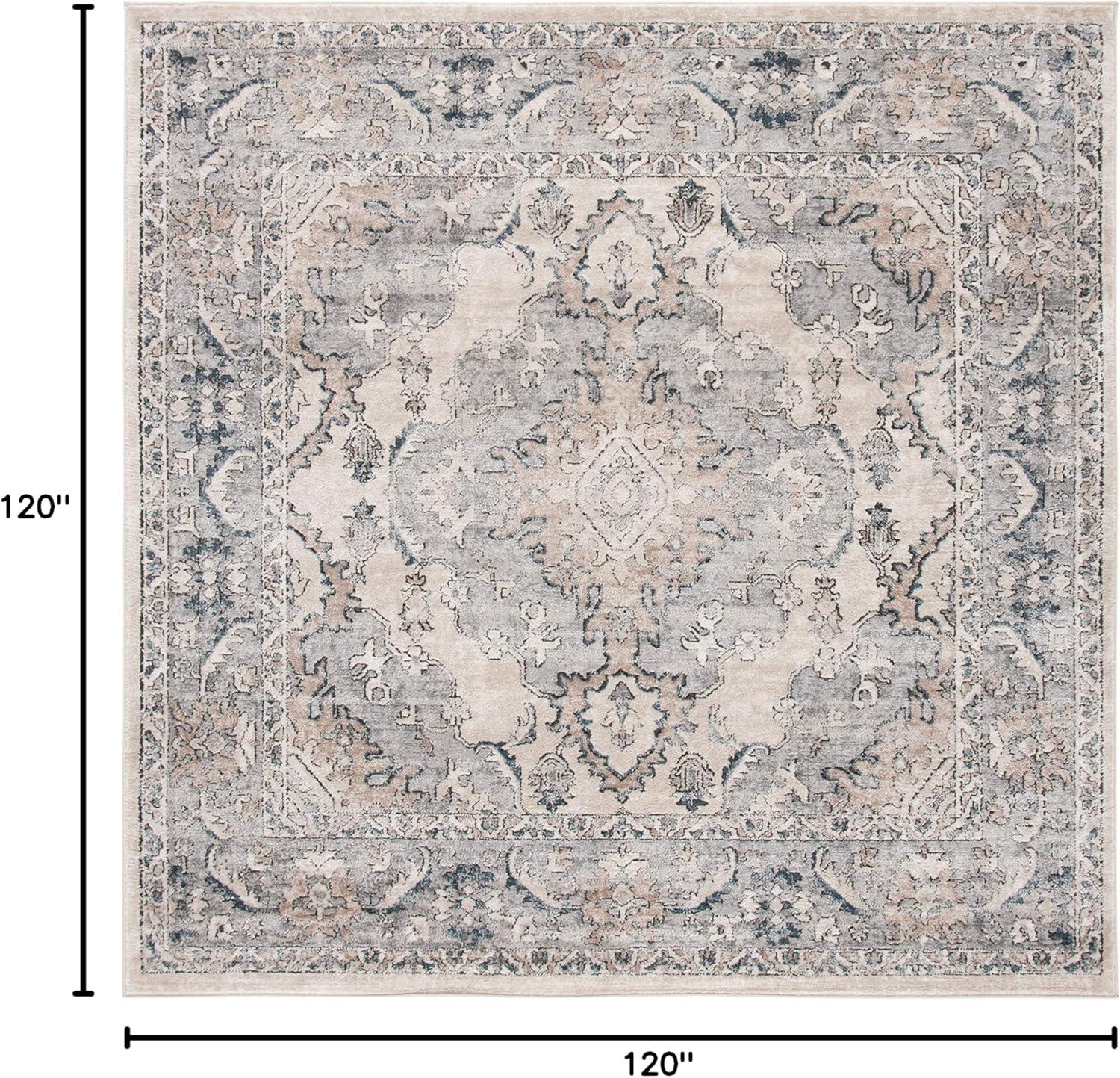 image:imageSAFAVIEH Oregon Collection Area Rug 8 x 10 Beige amp Grey Oriental Distressed Design NonShedding amp Easy Care Ideal for High Traffic Areas in Living Room Bedroom ORE898BBeigeGrey