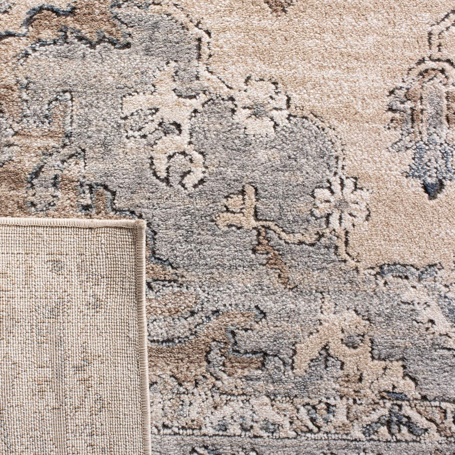 image:imageSAFAVIEH Oregon Collection Area Rug 8 x 10 Beige amp Grey Oriental Distressed Design NonShedding amp Easy Care Ideal for High Traffic Areas in Living Room Bedroom ORE898BBeigeGrey