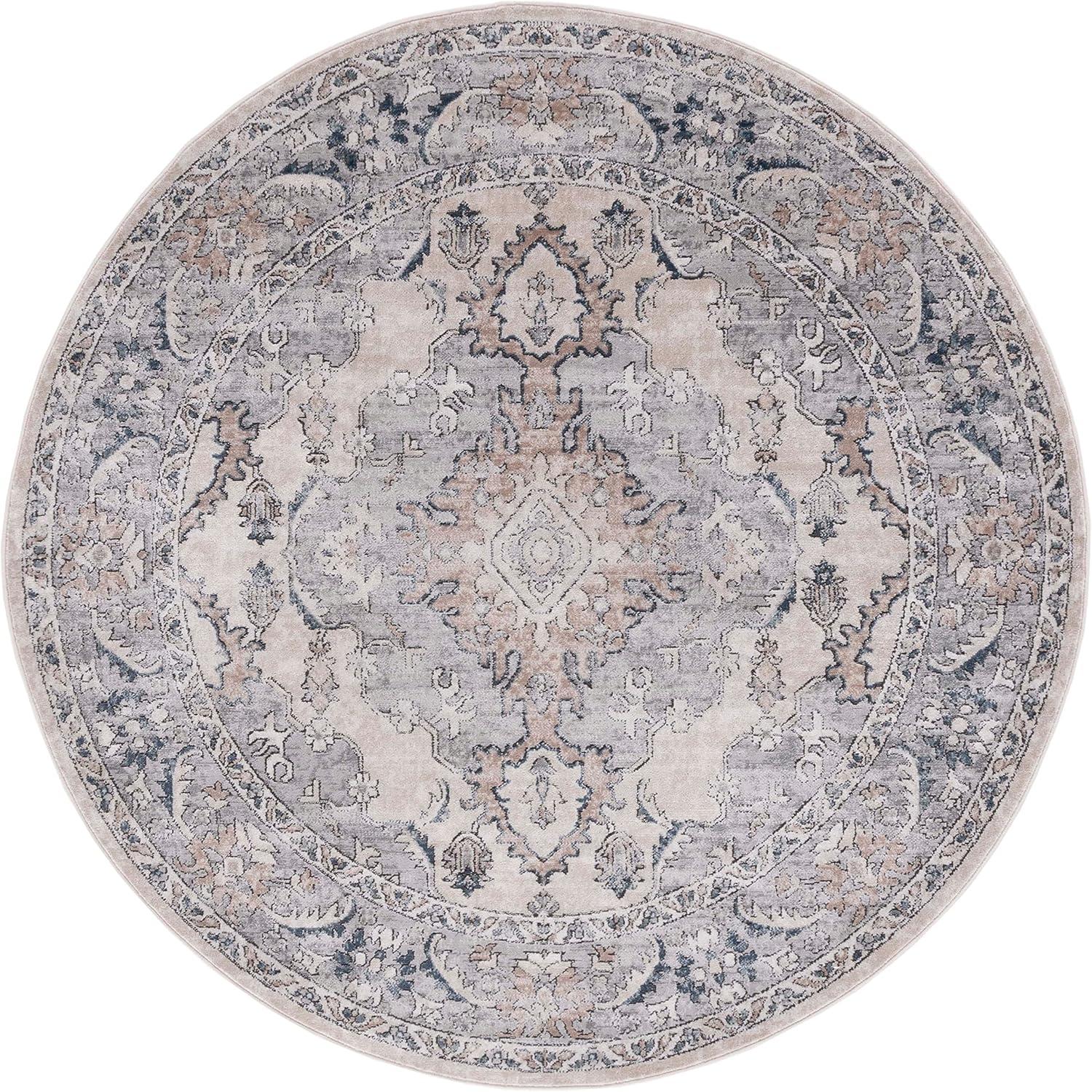 image:imageSAFAVIEH Oregon Collection Area Rug 8 x 10 Beige amp Grey Oriental Distressed Design NonShedding amp Easy Care Ideal for High Traffic Areas in Living Room Bedroom ORE898BBeigeGrey