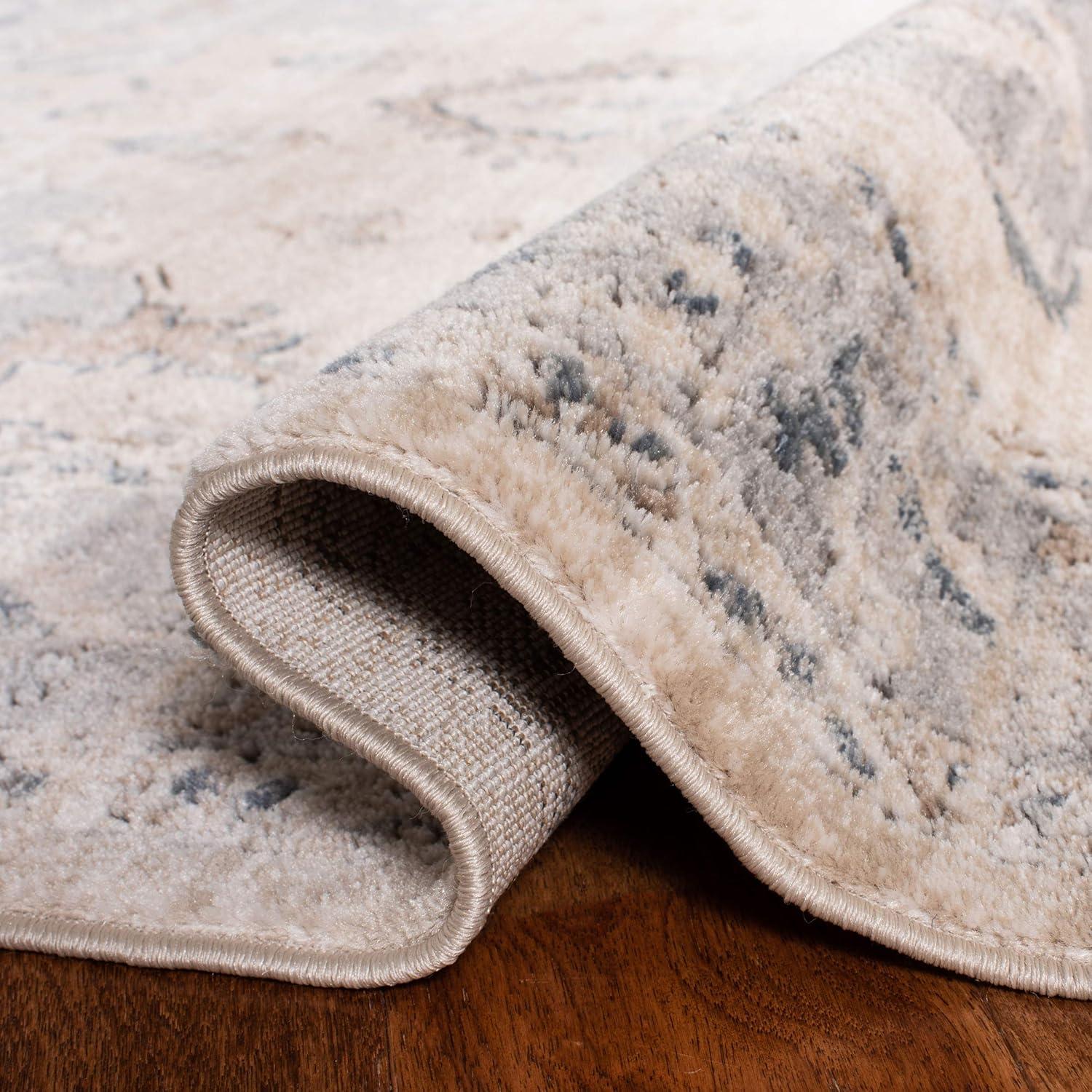 image:imageSAFAVIEH Oregon Collection Area Rug 8 x 10 Beige amp Grey Oriental Distressed Design NonShedding amp Easy Care Ideal for High Traffic Areas in Living Room Bedroom ORE898BBeigeGrey