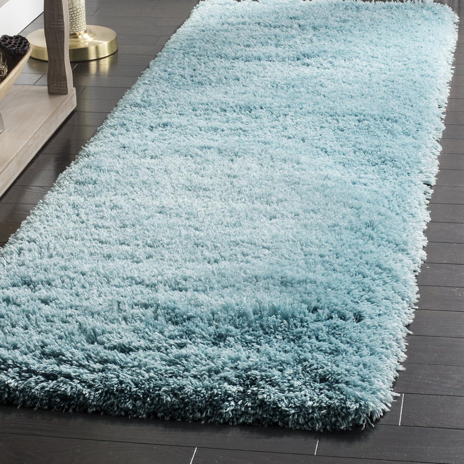 image:imageSAFAVIEH Polar Shag Collection Area Rug 51 x 76 Light Turquoise Solid Glam Design NonShedding amp Easy Care 3inch Thick Ideal for High Traffic Areas in Living Room Bedroom PSG800TLight Turquoise
