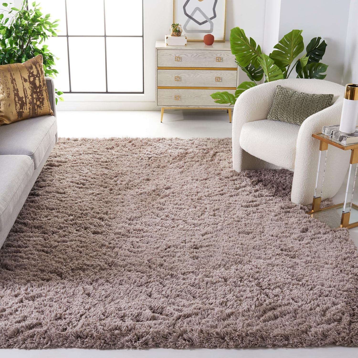 image:imageSAFAVIEH Polar Shag Collection Area Rug 51 x 76 Light Turquoise Solid Glam Design NonShedding amp Easy Care 3inch Thick Ideal for High Traffic Areas in Living Room Bedroom PSG800TMushroom