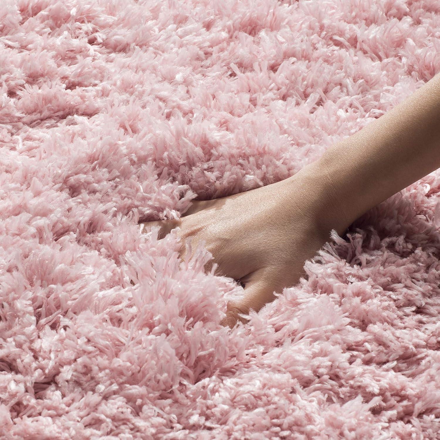 image:imageSAFAVIEH Polar Shag Collection Area Rug 51 x 76 Light Turquoise Solid Glam Design NonShedding amp Easy Care 3inch Thick Ideal for High Traffic Areas in Living Room Bedroom PSG800TLight Pink
