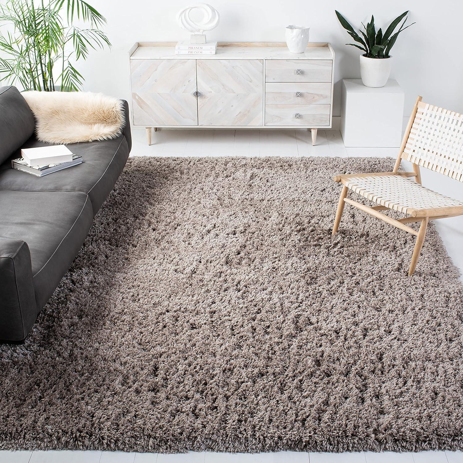 image:imageSAFAVIEH Polar Shag Collection Area Rug 51 x 76 Light Turquoise Solid Glam Design NonShedding amp Easy Care 3inch Thick Ideal for High Traffic Areas in Living Room Bedroom PSG800TMushroom