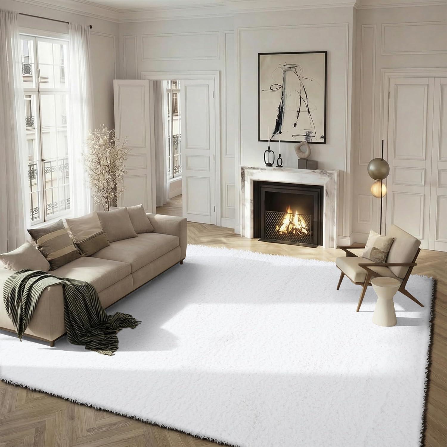 image:imageSAFAVIEH Polar Shag Collection Area Rug 51 x 76 Light Turquoise Solid Glam Design NonShedding amp Easy Care 3inch Thick Ideal for High Traffic Areas in Living Room Bedroom PSG800TWhite