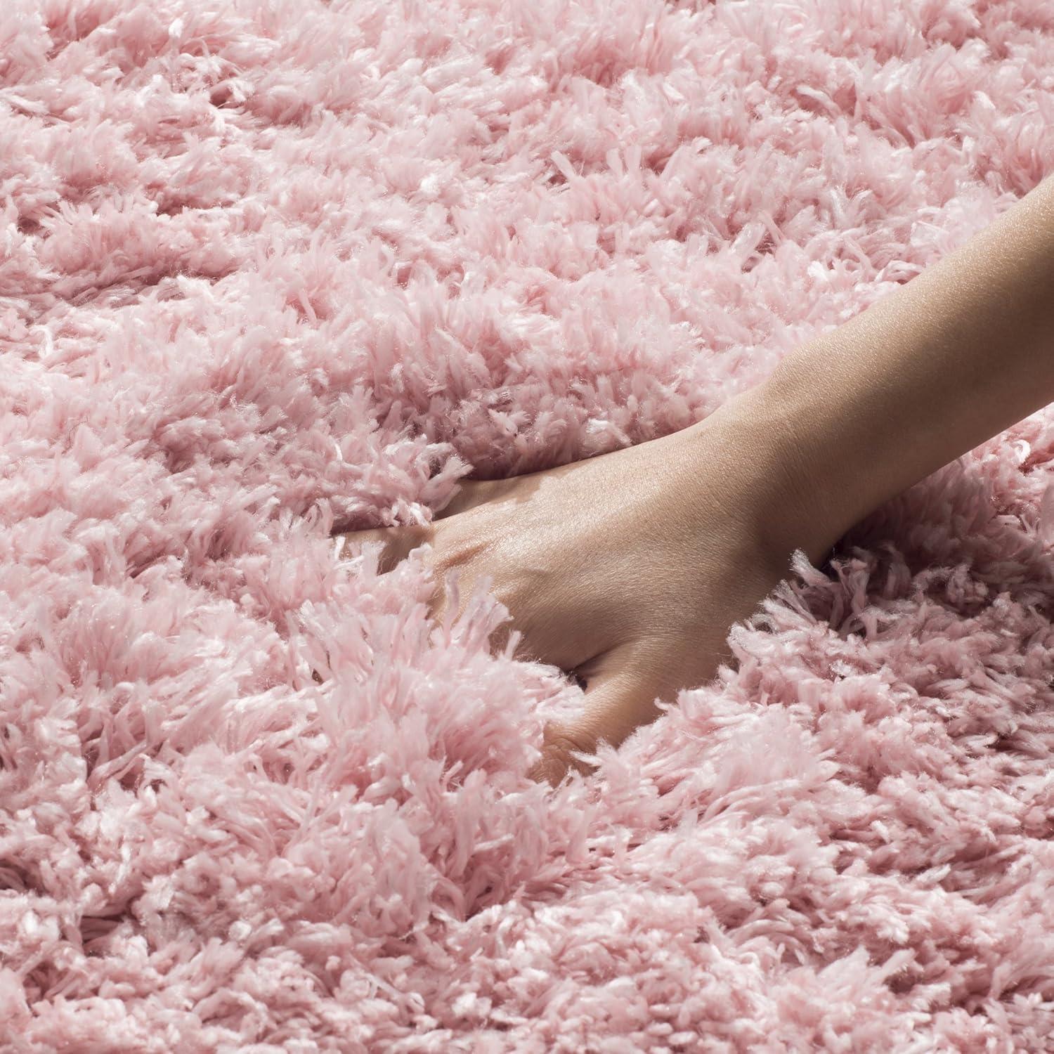 image:imageSAFAVIEH Polar Shag Collection Area Rug 51 x 76 Light Turquoise Solid Glam Design NonShedding amp Easy Care 3inch Thick Ideal for High Traffic Areas in Living Room Bedroom PSG800TLight Pink