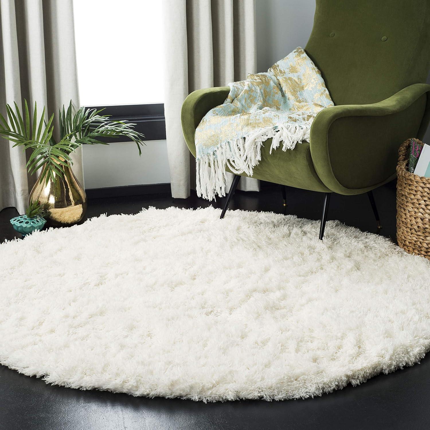 image:imageSAFAVIEH Polar Shag Collection Area Rug 51 x 76 Light Turquoise Solid Glam Design NonShedding amp Easy Care 3inch Thick Ideal for High Traffic Areas in Living Room Bedroom PSG800TWhite