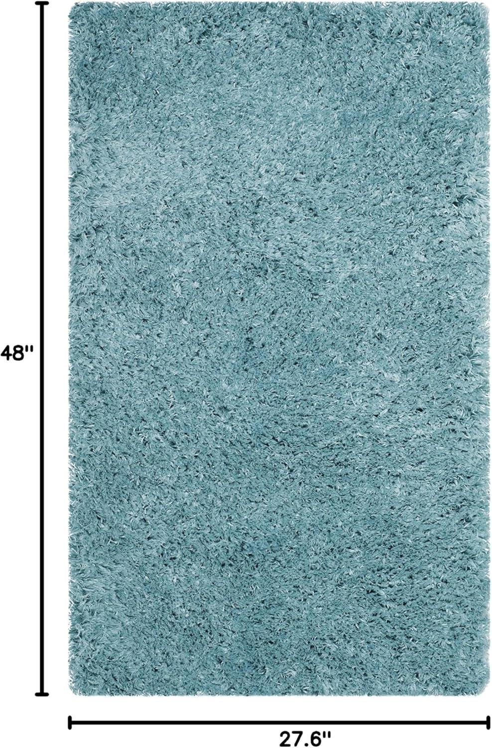 image:imageSAFAVIEH Polar Shag Collection Area Rug 51 x 76 Light Turquoise Solid Glam Design NonShedding amp Easy Care 3inch Thick Ideal for High Traffic Areas in Living Room Bedroom PSG800TLight Turquoise