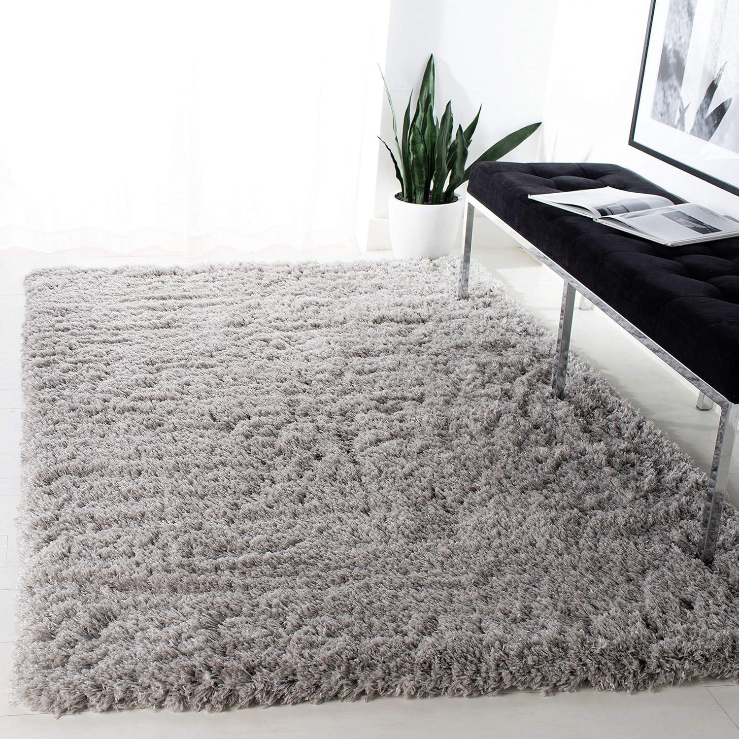 image:imageSAFAVIEH Polar Shag Collection Area Rug 51 x 76 Light Turquoise Solid Glam Design NonShedding amp Easy Care 3inch Thick Ideal for High Traffic Areas in Living Room Bedroom PSG800TSilver