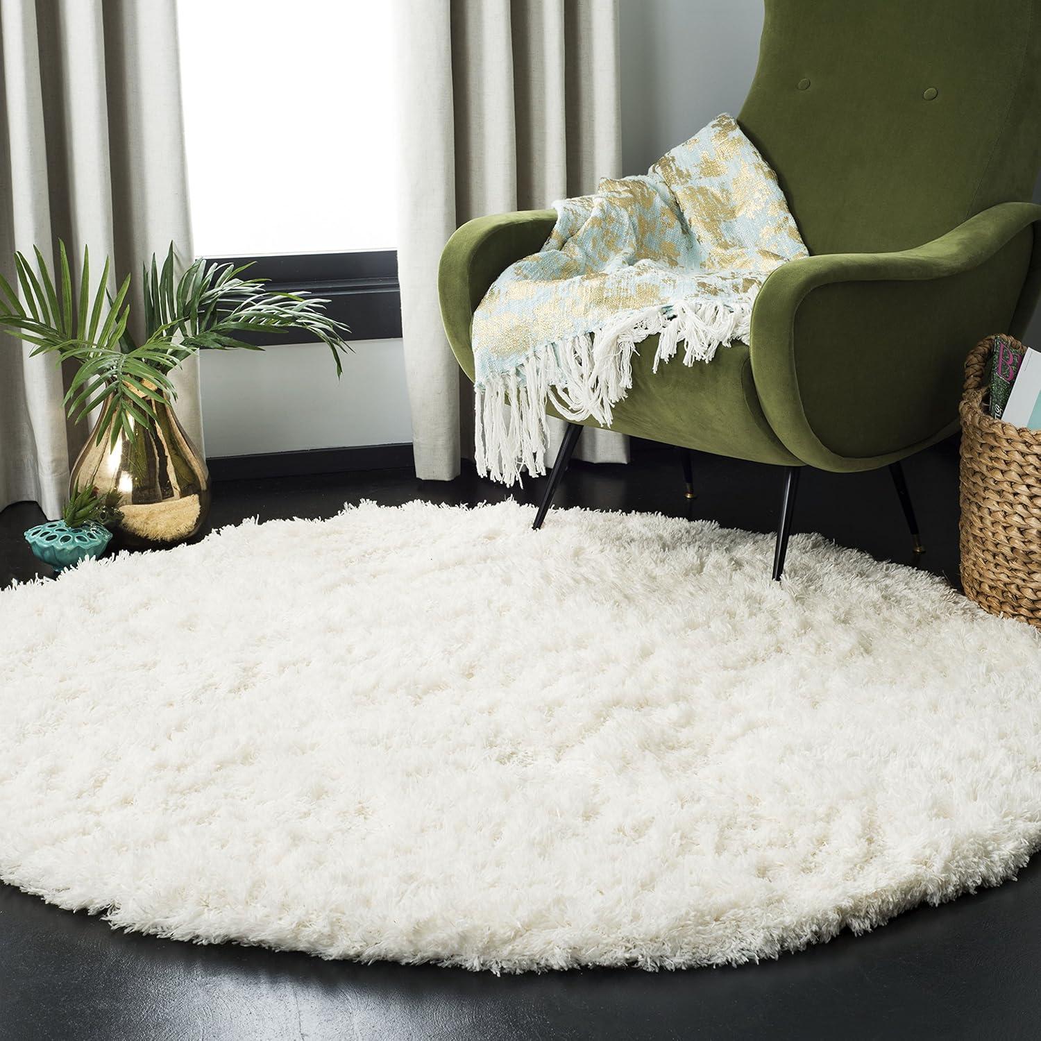 image:imageSAFAVIEH Polar Shag Collection Area Rug 51 x 76 Light Turquoise Solid Glam Design NonShedding amp Easy Care 3inch Thick Ideal for High Traffic Areas in Living Room Bedroom PSG800TWhite