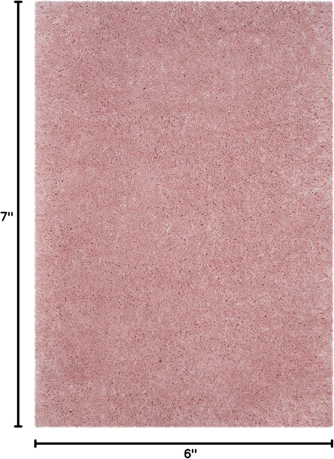 image:imageSAFAVIEH Polar Shag Collection Area Rug 51 x 76 Light Turquoise Solid Glam Design NonShedding amp Easy Care 3inch Thick Ideal for High Traffic Areas in Living Room Bedroom PSG800TLight Pink