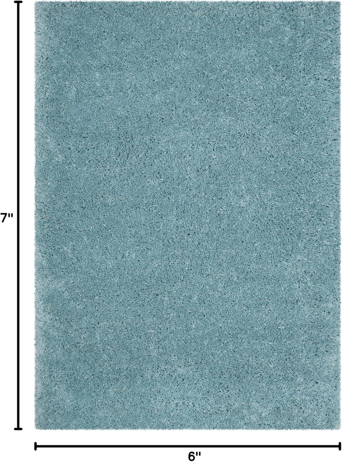 image:imageSAFAVIEH Polar Shag Collection Area Rug 51 x 76 Light Turquoise Solid Glam Design NonShedding amp Easy Care 3inch Thick Ideal for High Traffic Areas in Living Room Bedroom PSG800TLight Turquoise