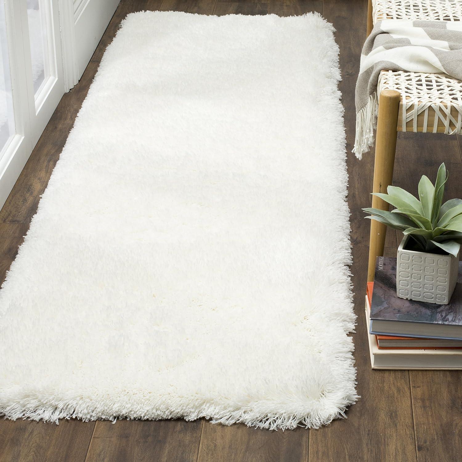 image:imageSAFAVIEH Polar Shag Collection Area Rug 51 x 76 Light Turquoise Solid Glam Design NonShedding amp Easy Care 3inch Thick Ideal for High Traffic Areas in Living Room Bedroom PSG800TWhite