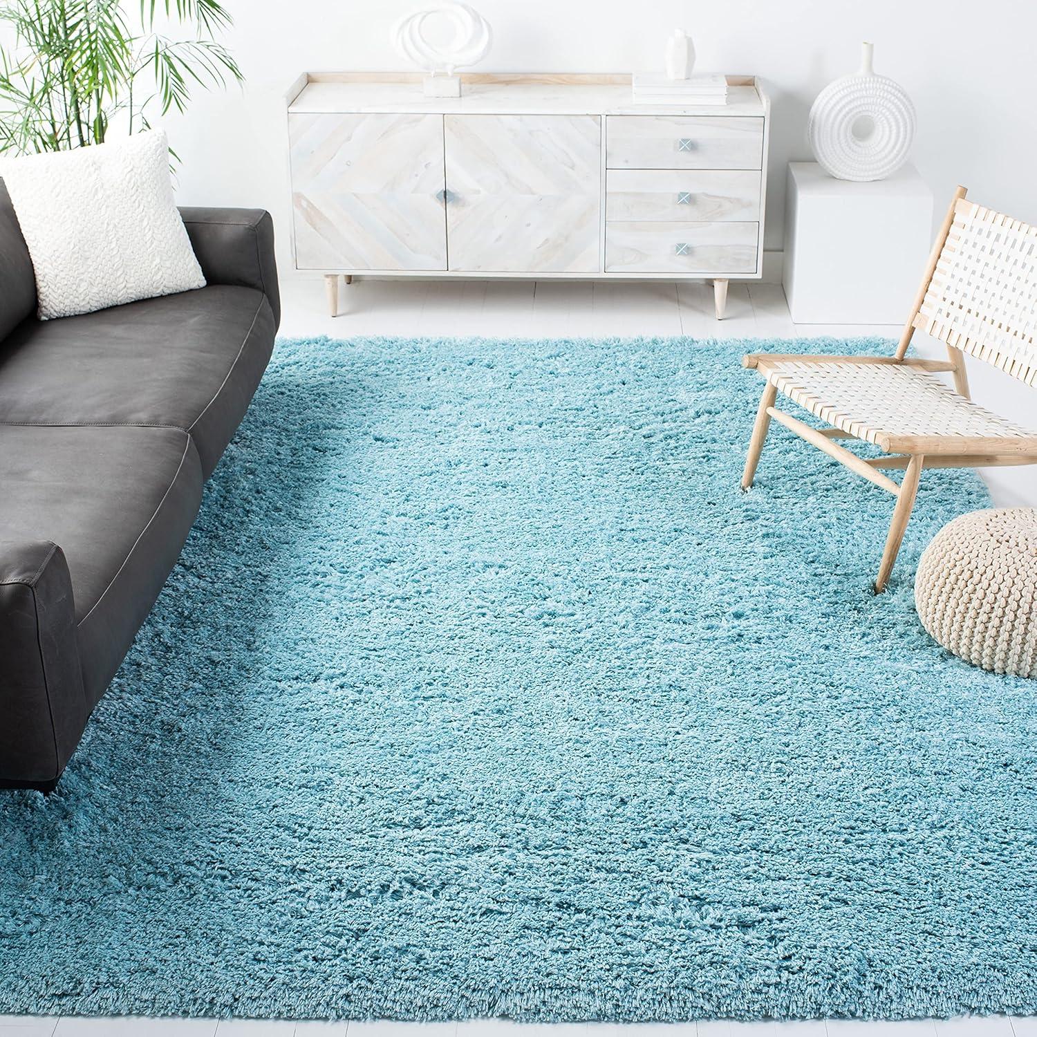 image:imageSAFAVIEH Polar Shag Collection Area Rug 51 x 76 Light Turquoise Solid Glam Design NonShedding amp Easy Care 3inch Thick Ideal for High Traffic Areas in Living Room Bedroom PSG800TLight Turquoise