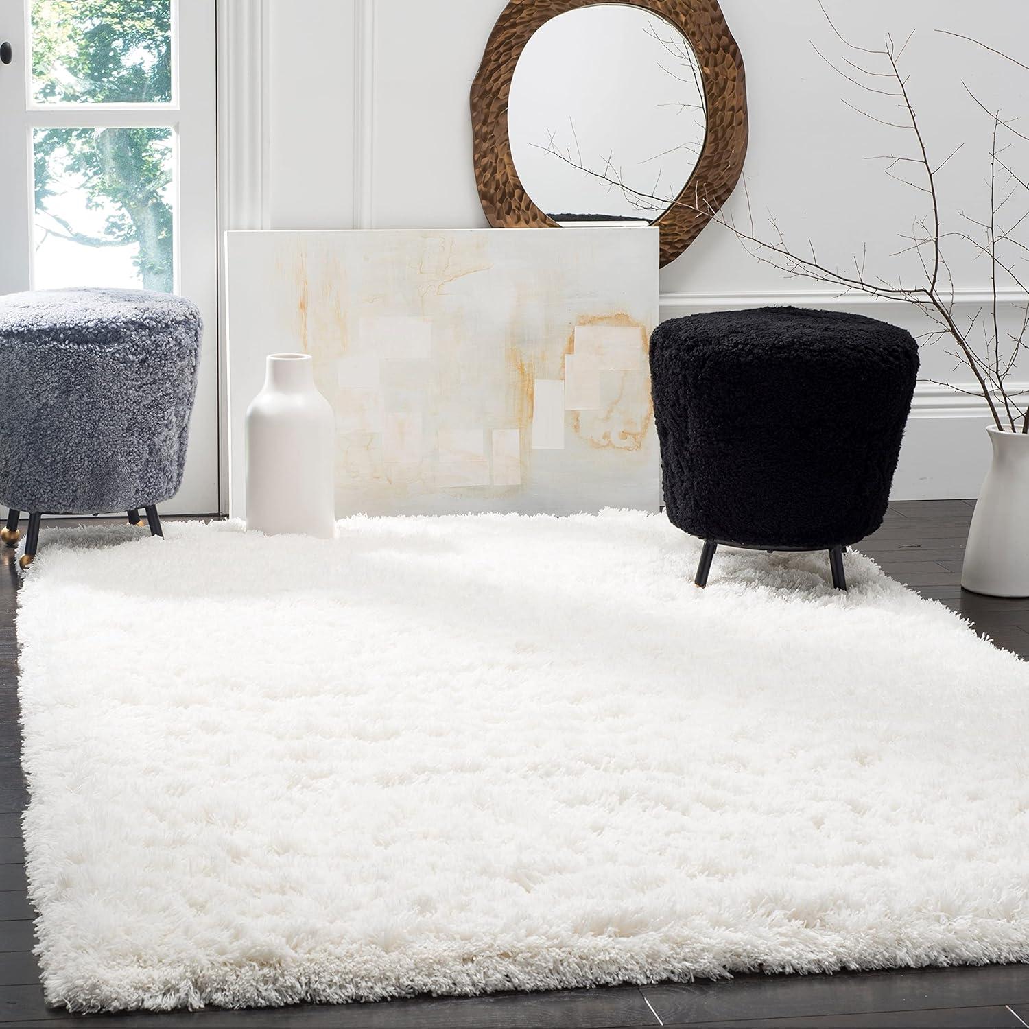 image:imageSAFAVIEH Polar Shag Collection Area Rug 51 x 76 Light Turquoise Solid Glam Design NonShedding amp Easy Care 3inch Thick Ideal for High Traffic Areas in Living Room Bedroom PSG800TSilver
