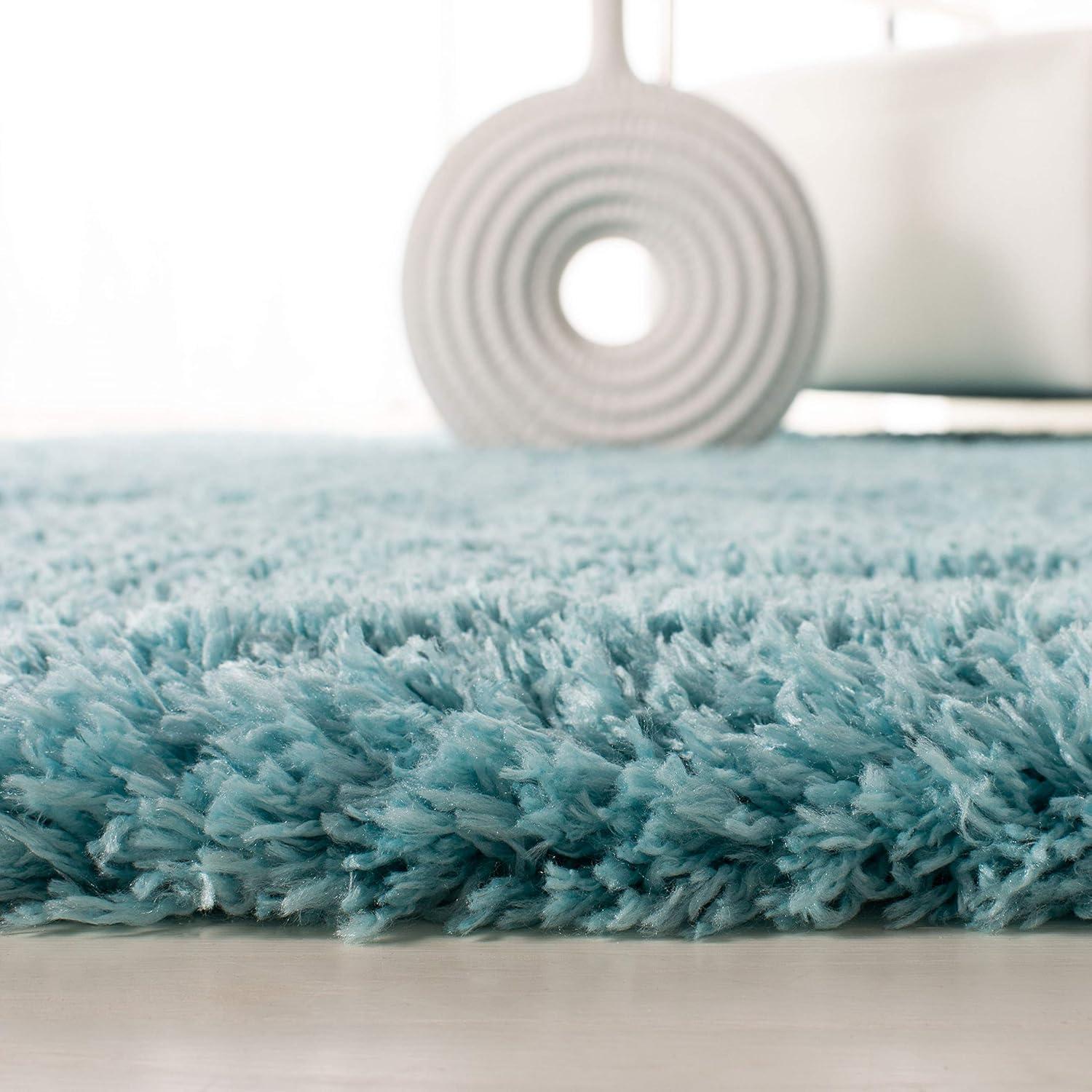 image:imageSAFAVIEH Polar Shag Collection Area Rug 51 x 76 Light Turquoise Solid Glam Design NonShedding amp Easy Care 3inch Thick Ideal for High Traffic Areas in Living Room Bedroom PSG800TLight Turquoise
