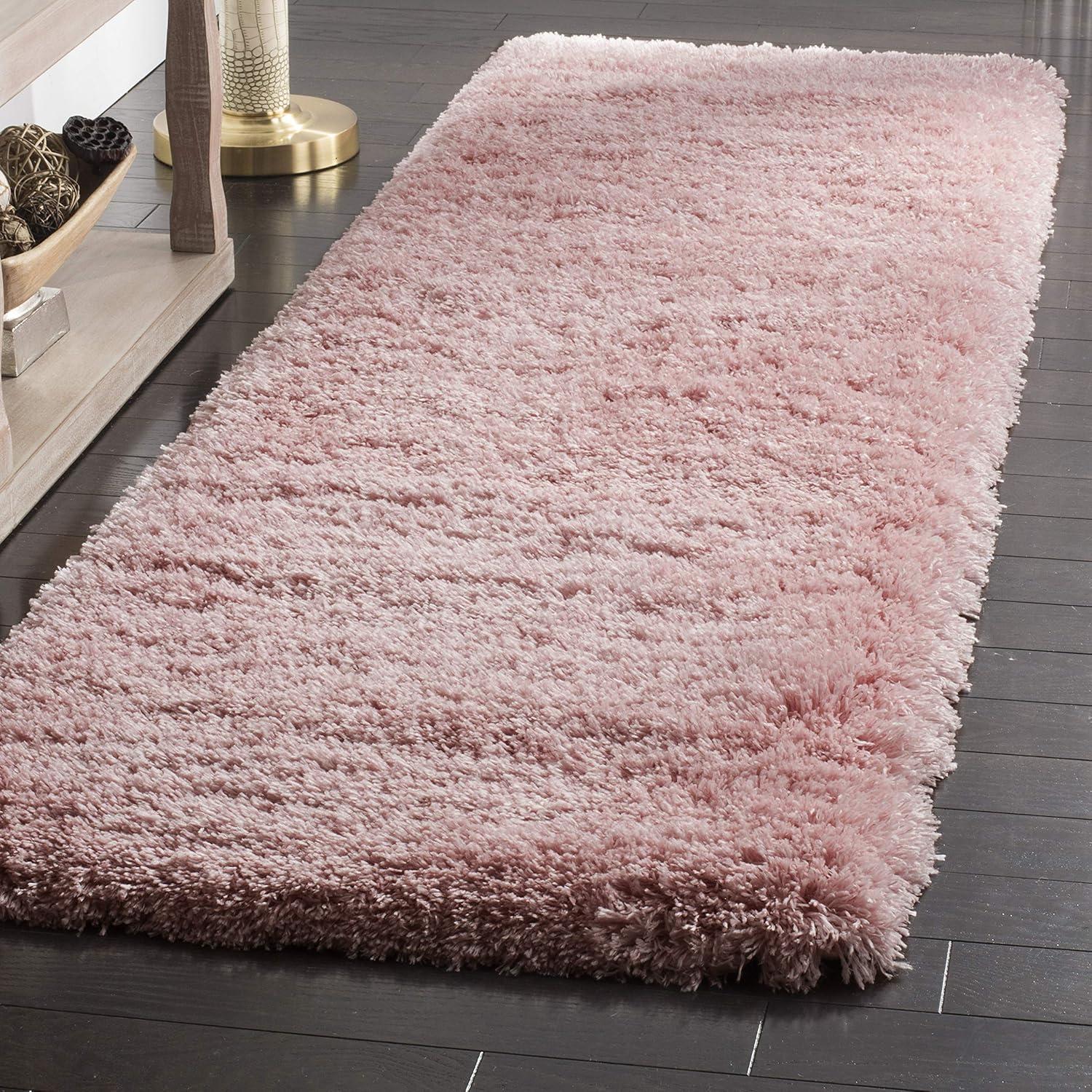 image:imageSAFAVIEH Polar Shag Collection Area Rug 51 x 76 Light Turquoise Solid Glam Design NonShedding amp Easy Care 3inch Thick Ideal for High Traffic Areas in Living Room Bedroom PSG800TLight Pink