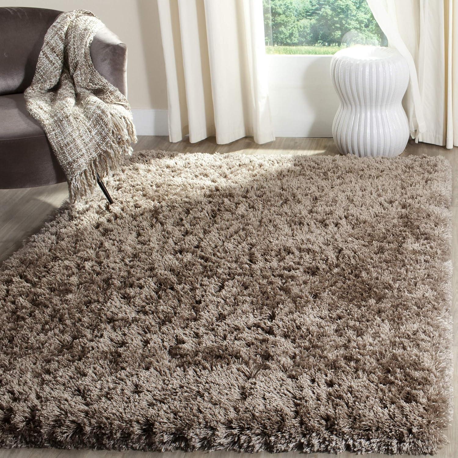 image:imageSAFAVIEH Polar Shag Collection Area Rug 51 x 76 Light Turquoise Solid Glam Design NonShedding amp Easy Care 3inch Thick Ideal for High Traffic Areas in Living Room Bedroom PSG800TMushroom