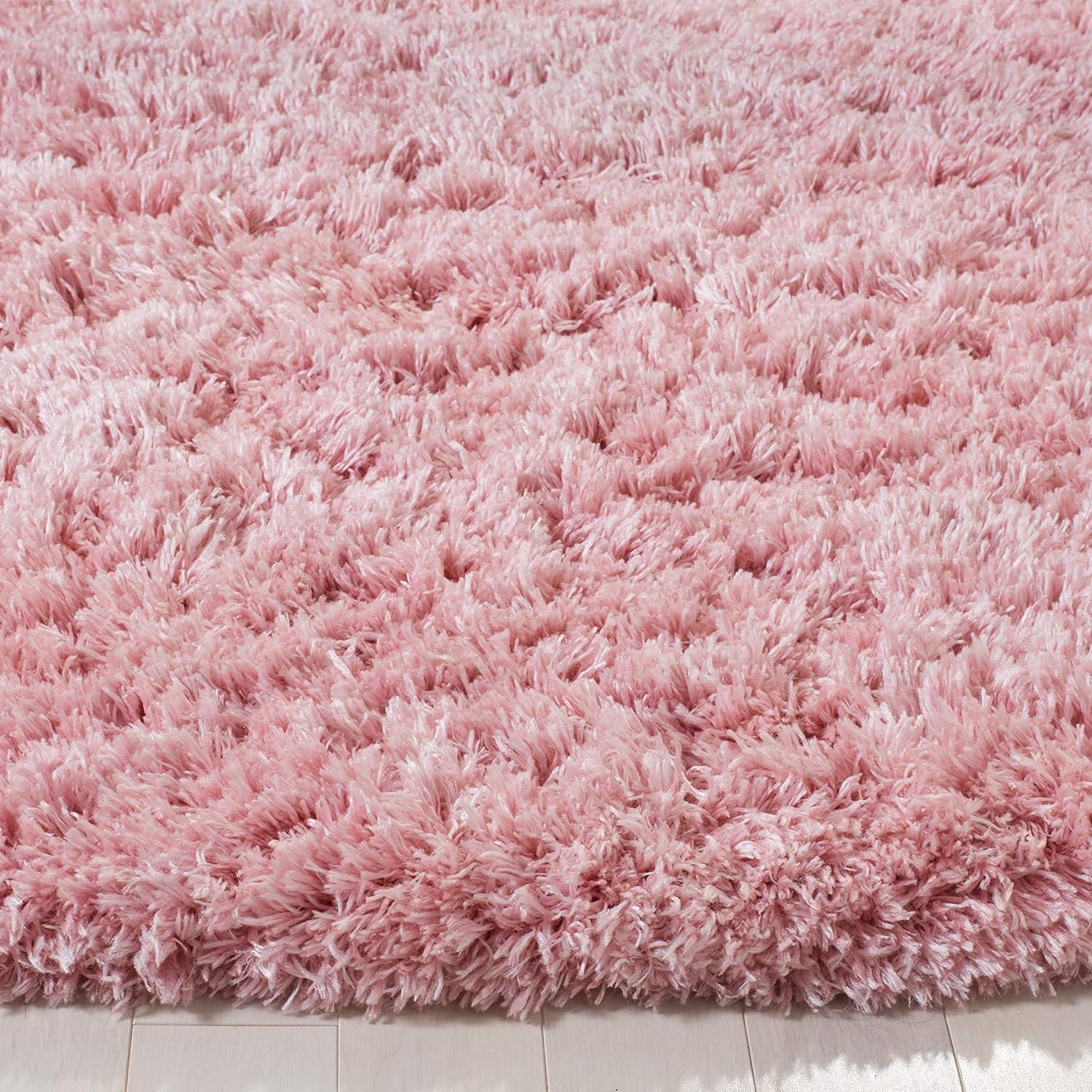 image:imageSAFAVIEH Polar Shag Collection Area Rug 51 x 76 Light Turquoise Solid Glam Design NonShedding amp Easy Care 3inch Thick Ideal for High Traffic Areas in Living Room Bedroom PSG800TLight Pink