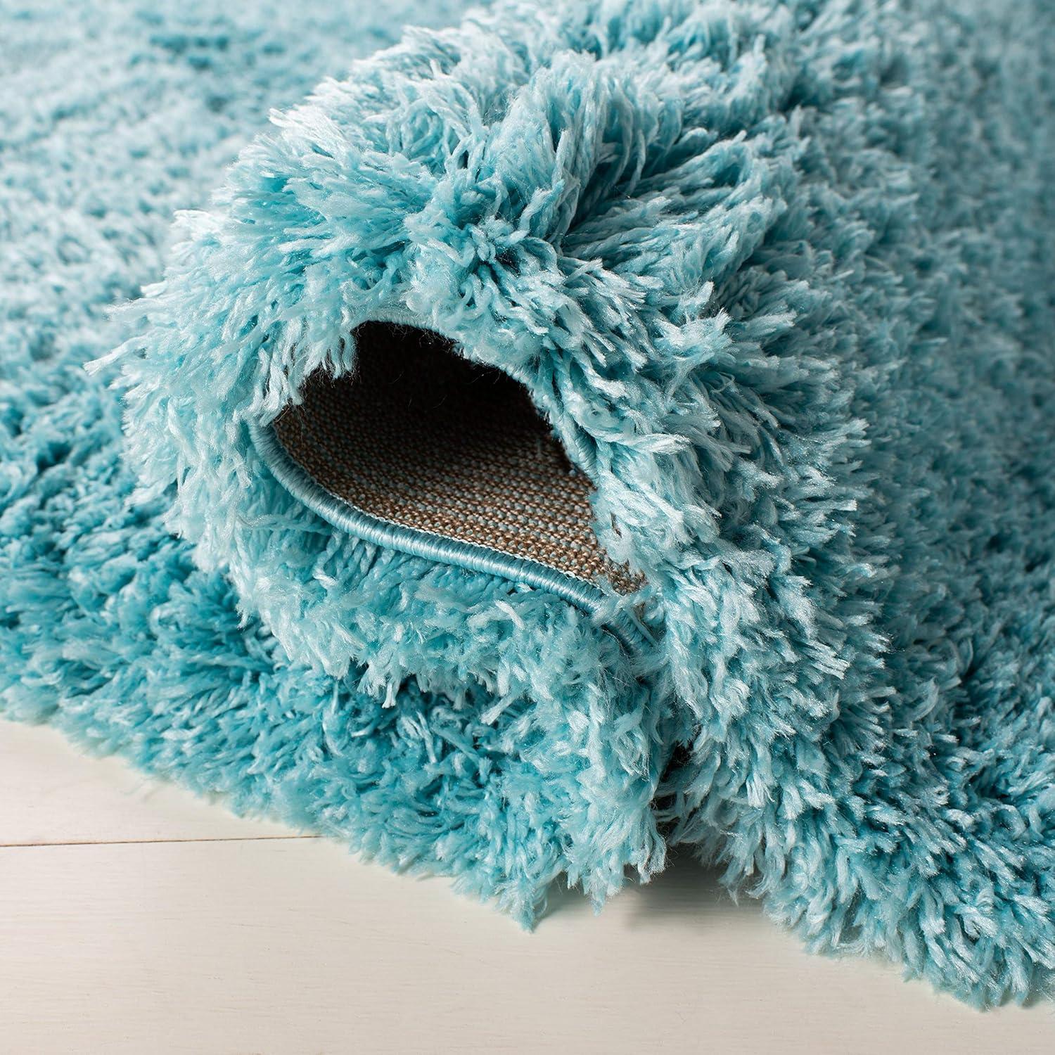image:imageSAFAVIEH Polar Shag Collection Area Rug 51 x 76 Light Turquoise Solid Glam Design NonShedding amp Easy Care 3inch Thick Ideal for High Traffic Areas in Living Room Bedroom PSG800TLight Turquoise