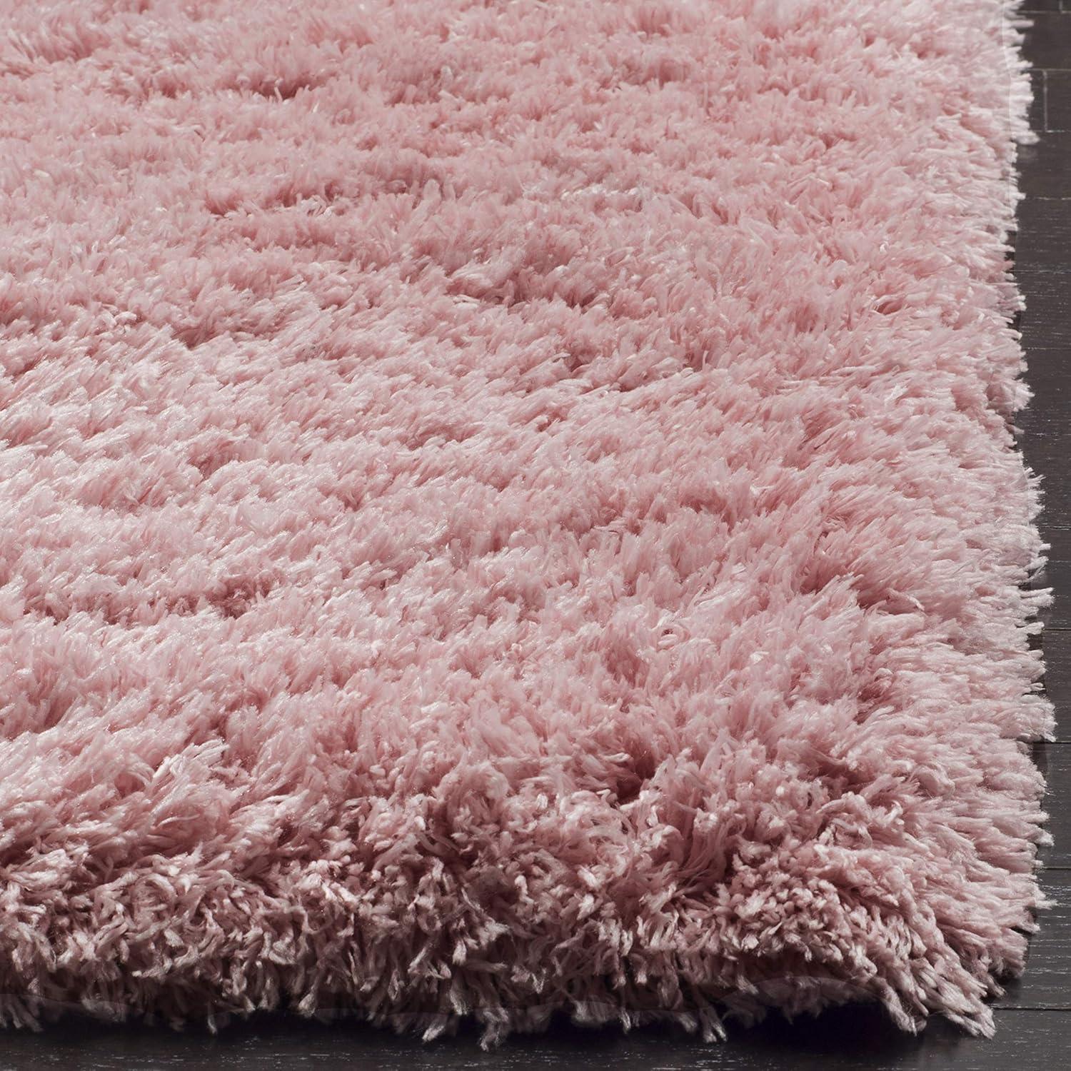 image:imageSAFAVIEH Polar Shag Collection Area Rug 51 x 76 Light Turquoise Solid Glam Design NonShedding amp Easy Care 3inch Thick Ideal for High Traffic Areas in Living Room Bedroom PSG800TLight Pink