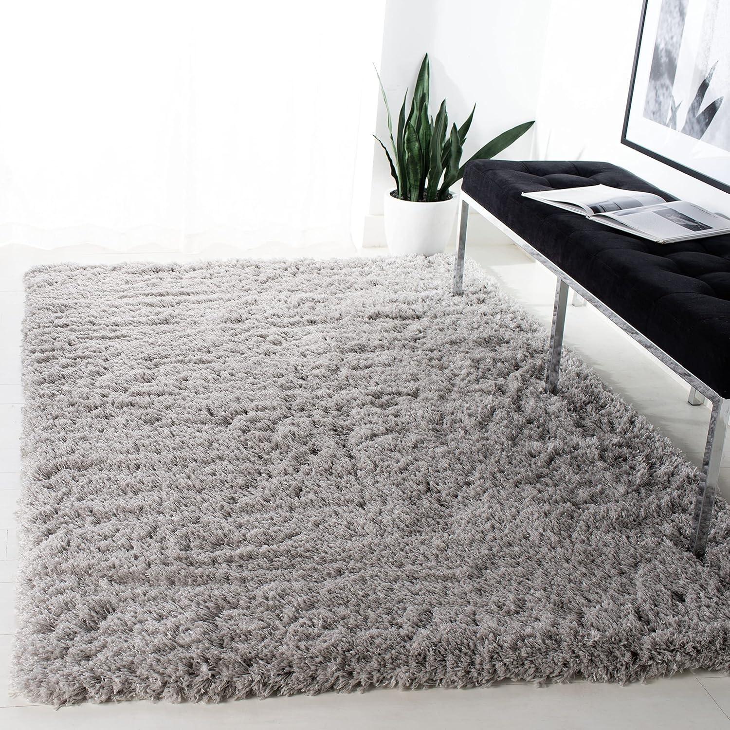 image:imageSAFAVIEH Polar Shag Collection Area Rug 51 x 76 Light Turquoise Solid Glam Design NonShedding amp Easy Care 3inch Thick Ideal for High Traffic Areas in Living Room Bedroom PSG800TSilver