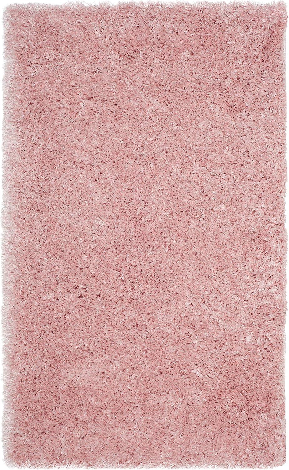 image:imageSAFAVIEH Polar Shag Collection Area Rug 51 x 76 Light Turquoise Solid Glam Design NonShedding amp Easy Care 3inch Thick Ideal for High Traffic Areas in Living Room Bedroom PSG800TLight Pink