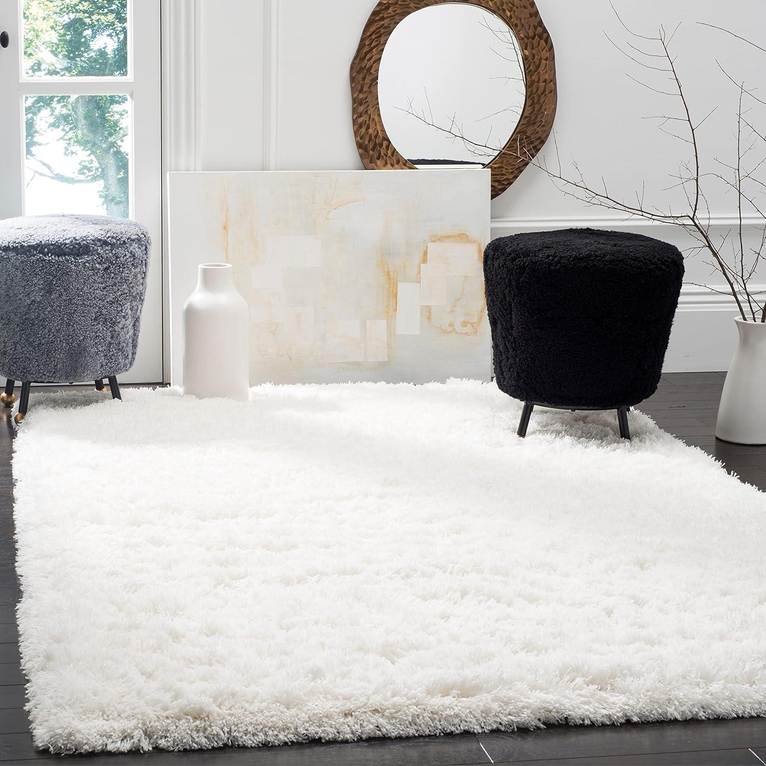 image:imageSAFAVIEH Polar Shag Collection Area Rug 51 x 76 Light Turquoise Solid Glam Design NonShedding amp Easy Care 3inch Thick Ideal for High Traffic Areas in Living Room Bedroom PSG800TLight Pink