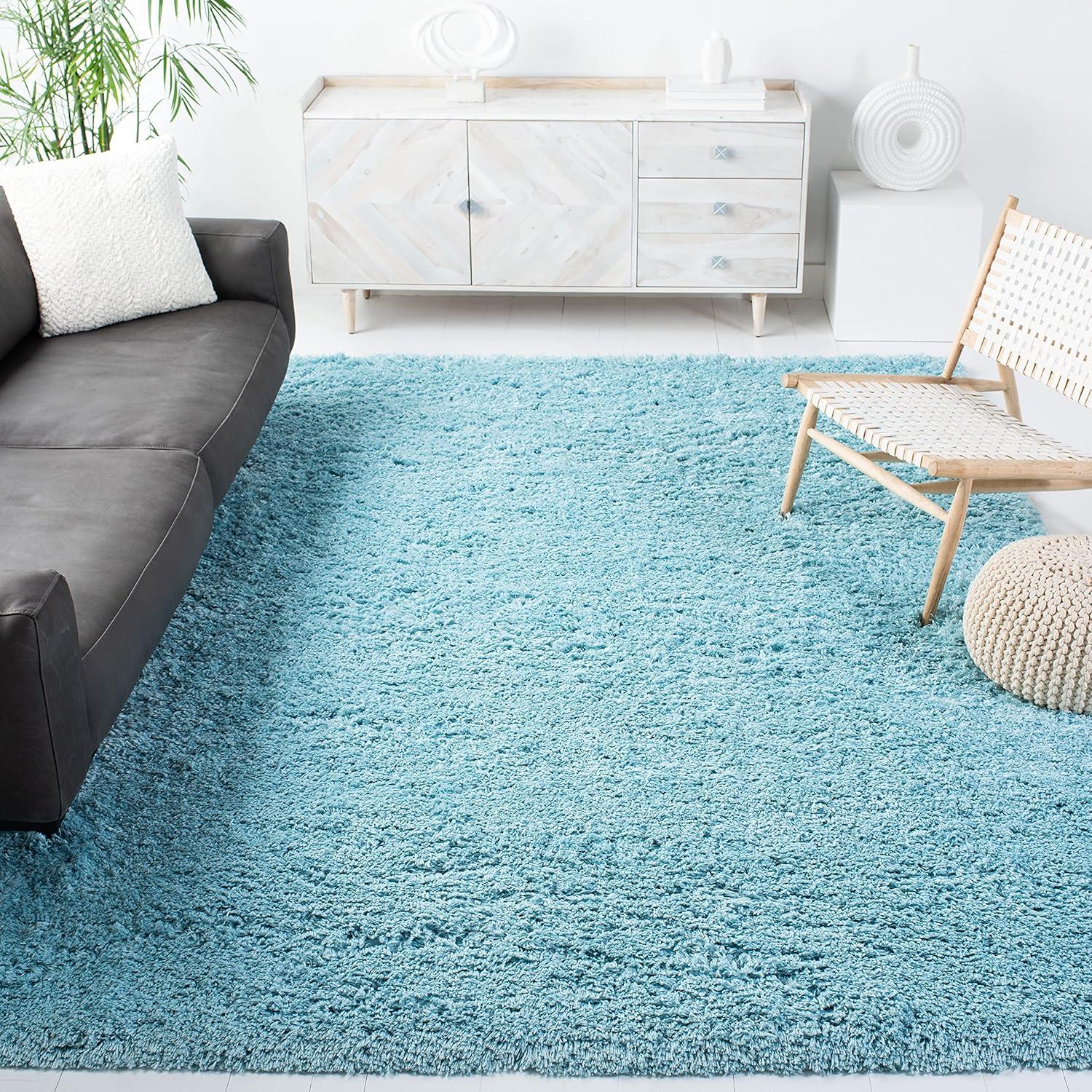 image:imageSAFAVIEH Polar Shag Collection Area Rug 51 x 76 Light Turquoise Solid Glam Design NonShedding amp Easy Care 3inch Thick Ideal for High Traffic Areas in Living Room Bedroom PSG800TLight Turquoise