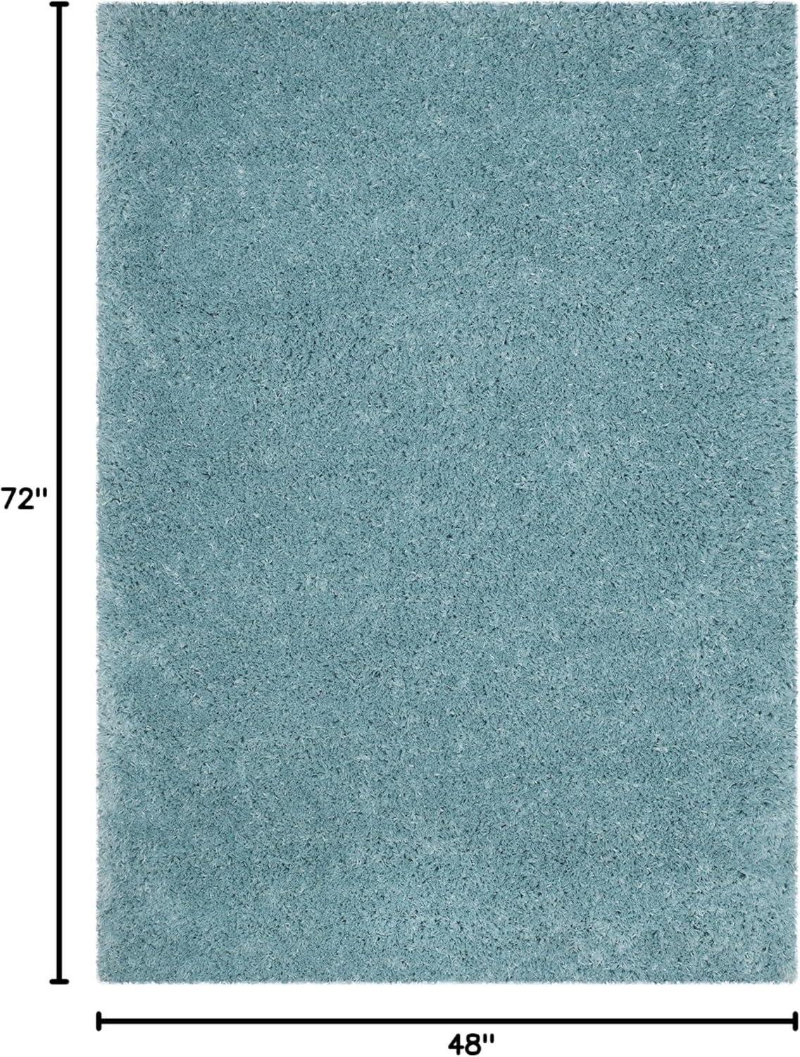 image:imageSAFAVIEH Polar Shag Collection Area Rug 51 x 76 Light Turquoise Solid Glam Design NonShedding amp Easy Care 3inch Thick Ideal for High Traffic Areas in Living Room Bedroom PSG800TLight Turquoise